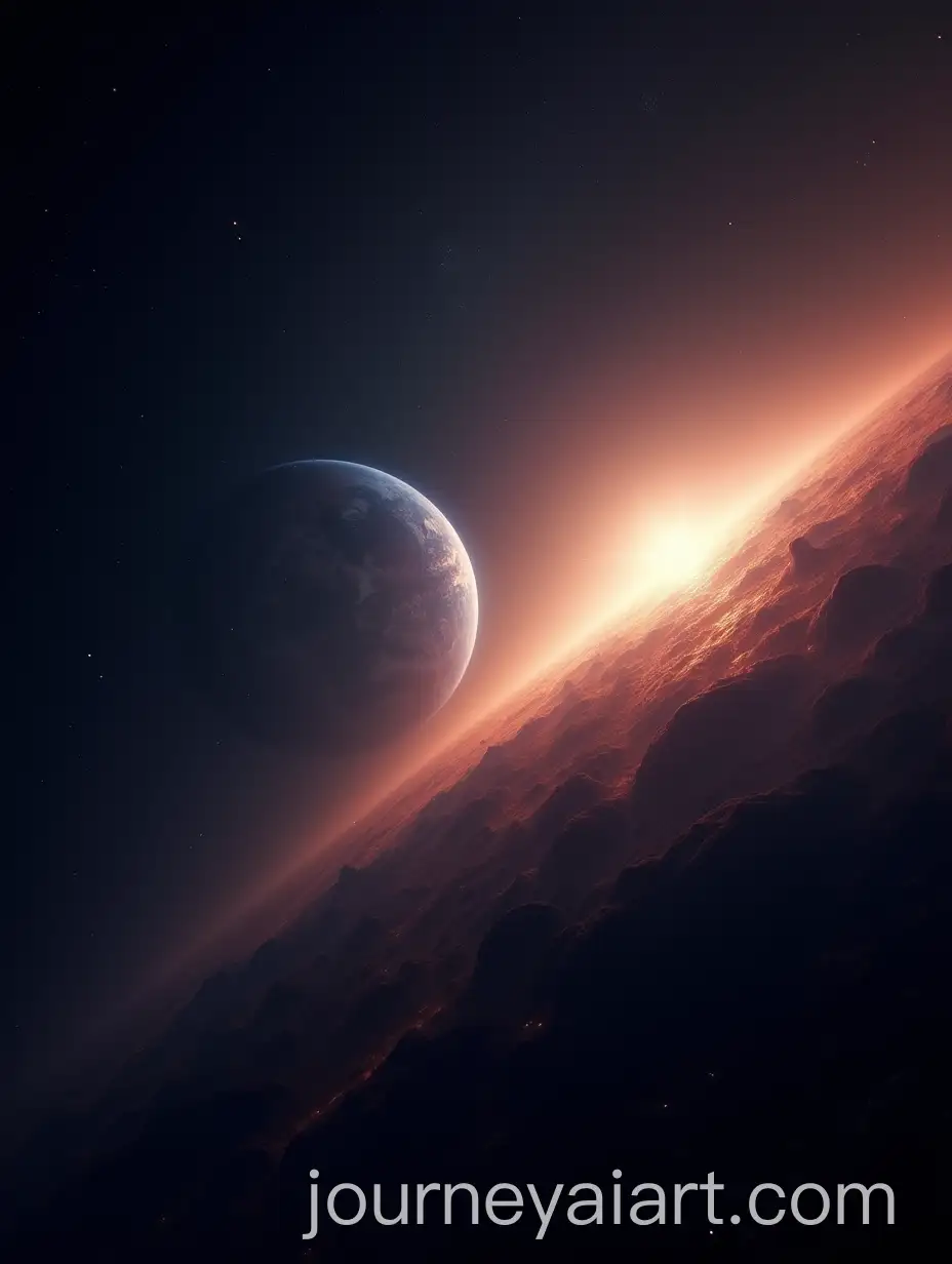 Spacecraft-Departing-the-Solar-System-with-Earth-in-the-Distance