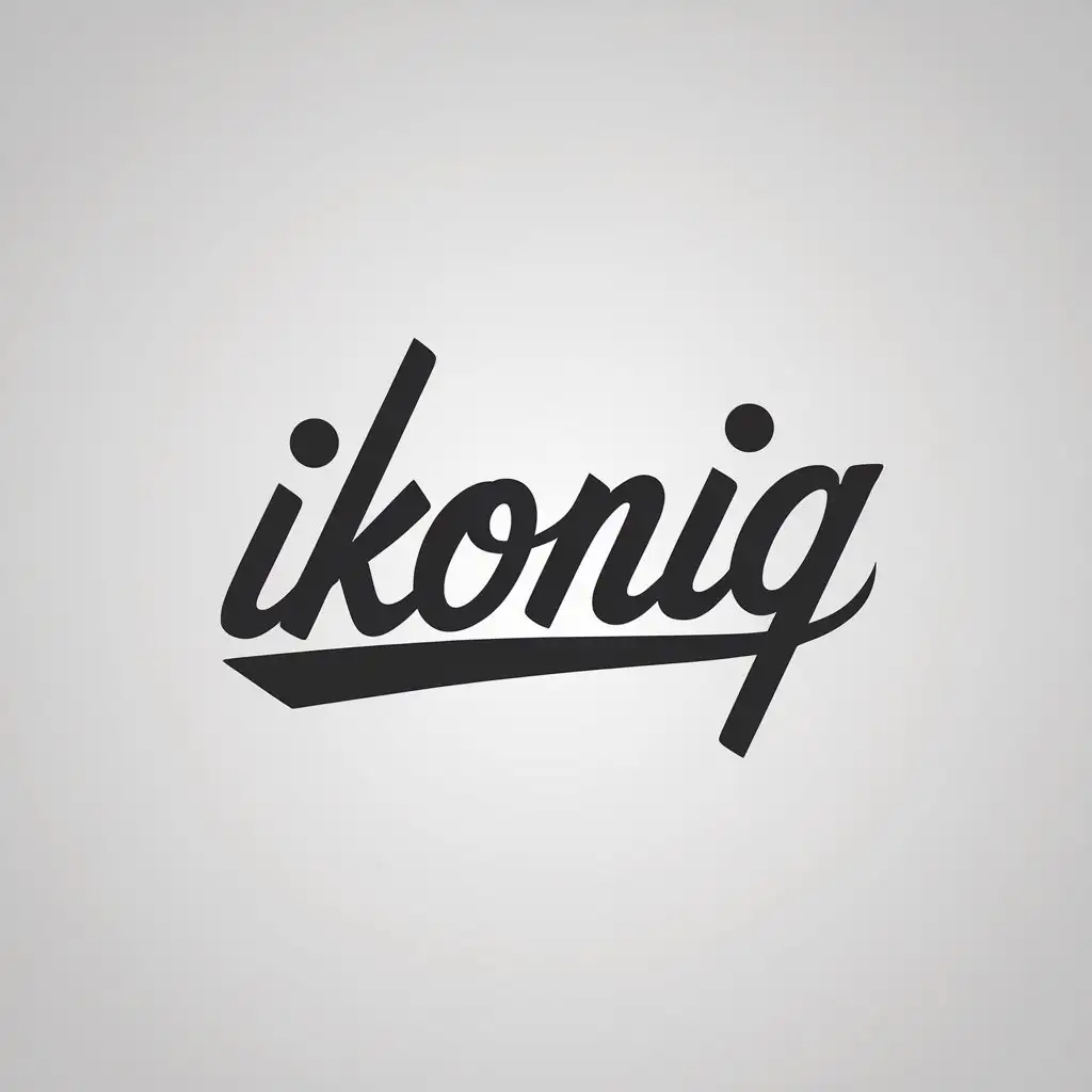 LOGO Design For IKONIQ All White Cursive Font for Sports Fitness Industry