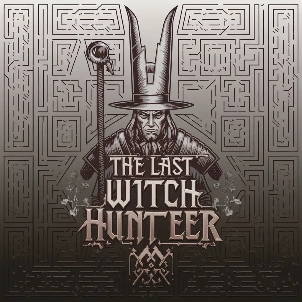 a vector logo design,with the text "The Last Witch Hunter", main symbol:witcher,complex,clear background