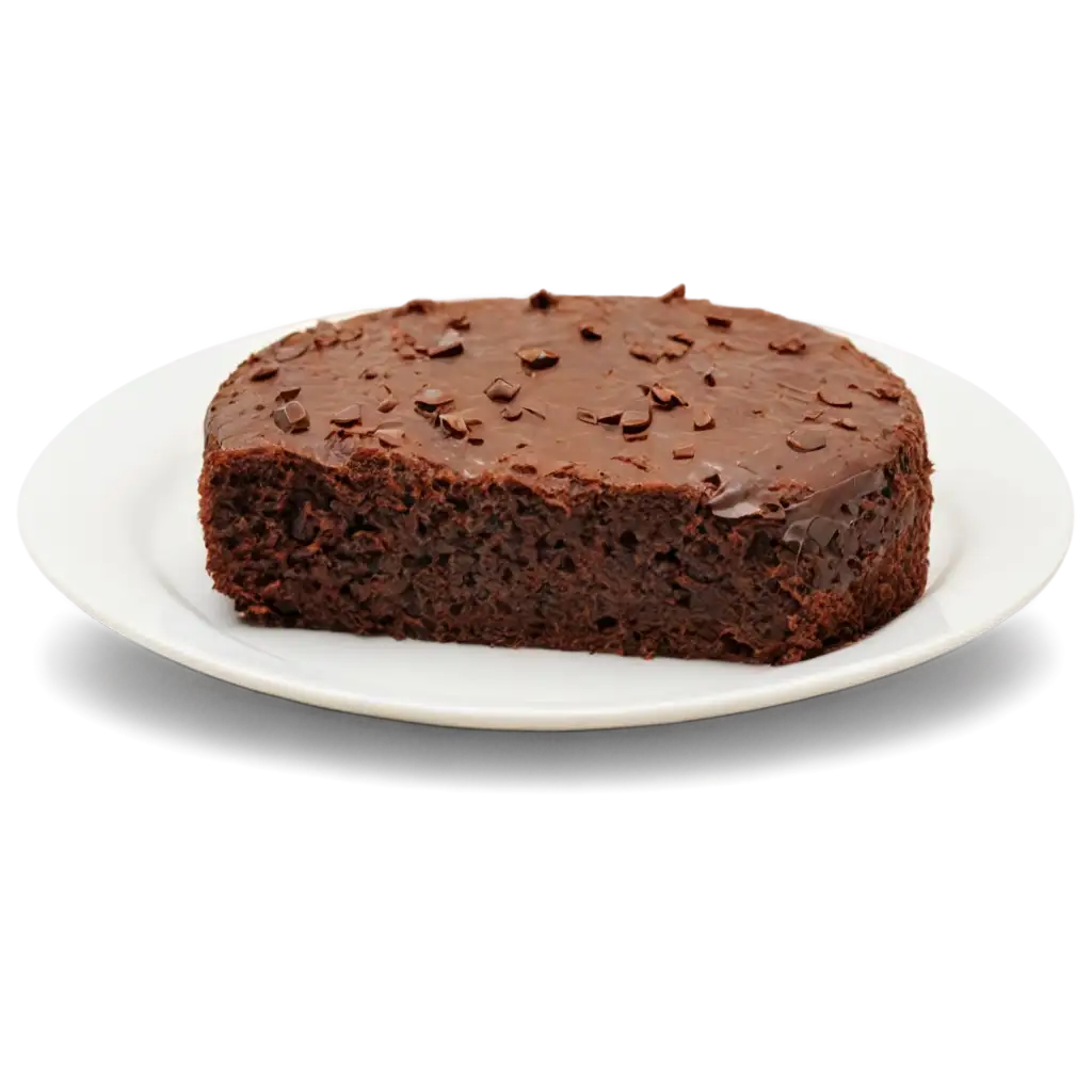 Delicious-Brownie-Cake-on-White-Plate-PNG-for-HighQuality-Visuals