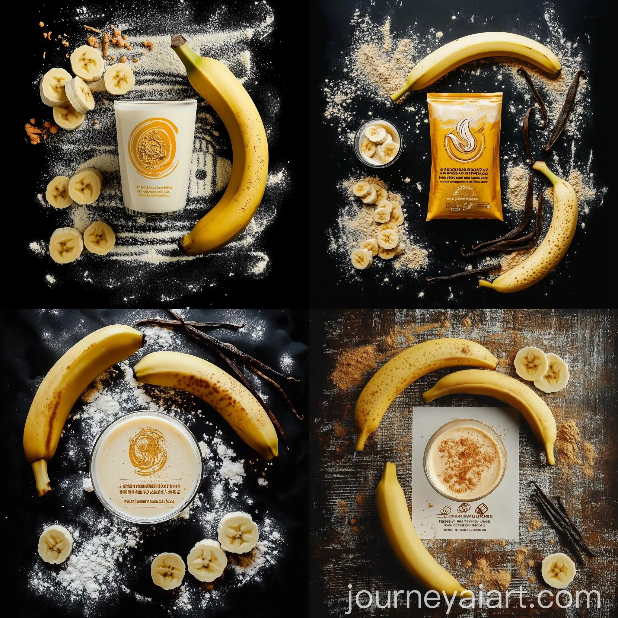 Table-Setting-with-Cocktail-Glass-Vanilla-Powder-and-Banana