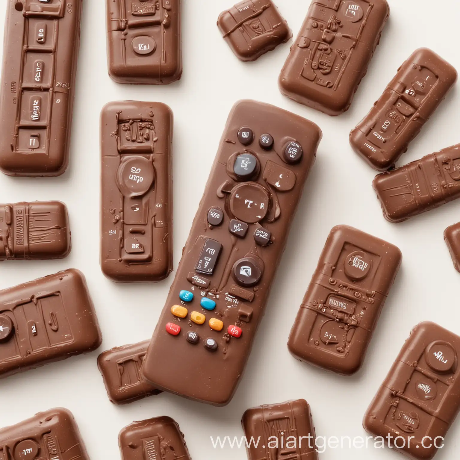 Chocolate-TV-Remote-on-White-Background