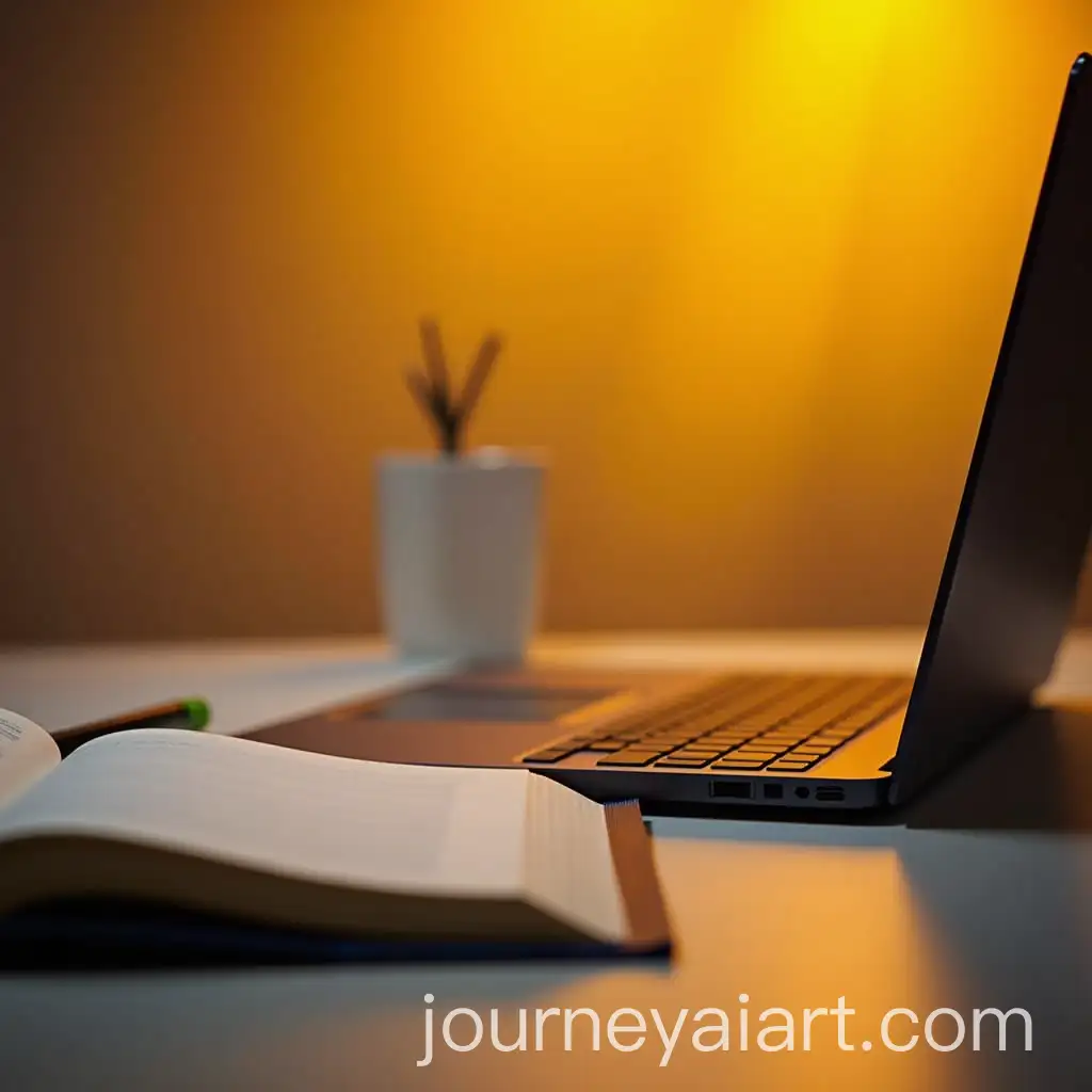 Writing-on-Lab-Table-in-Educational-Innovation-Lab-with-Laptop-and-Book