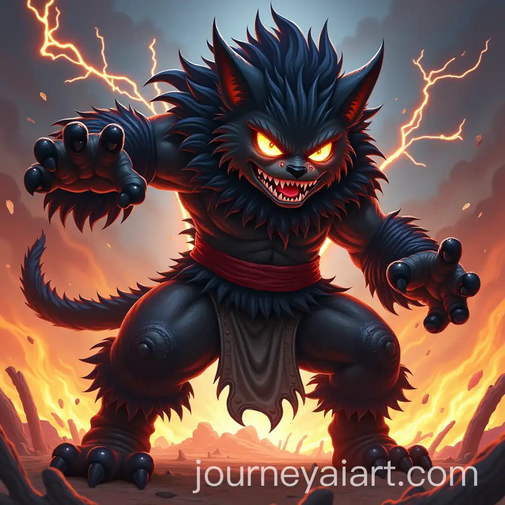 Aggressive-Anime-Character-in-Battle-Pose-with-Glowing-Eyes-and-Lightning