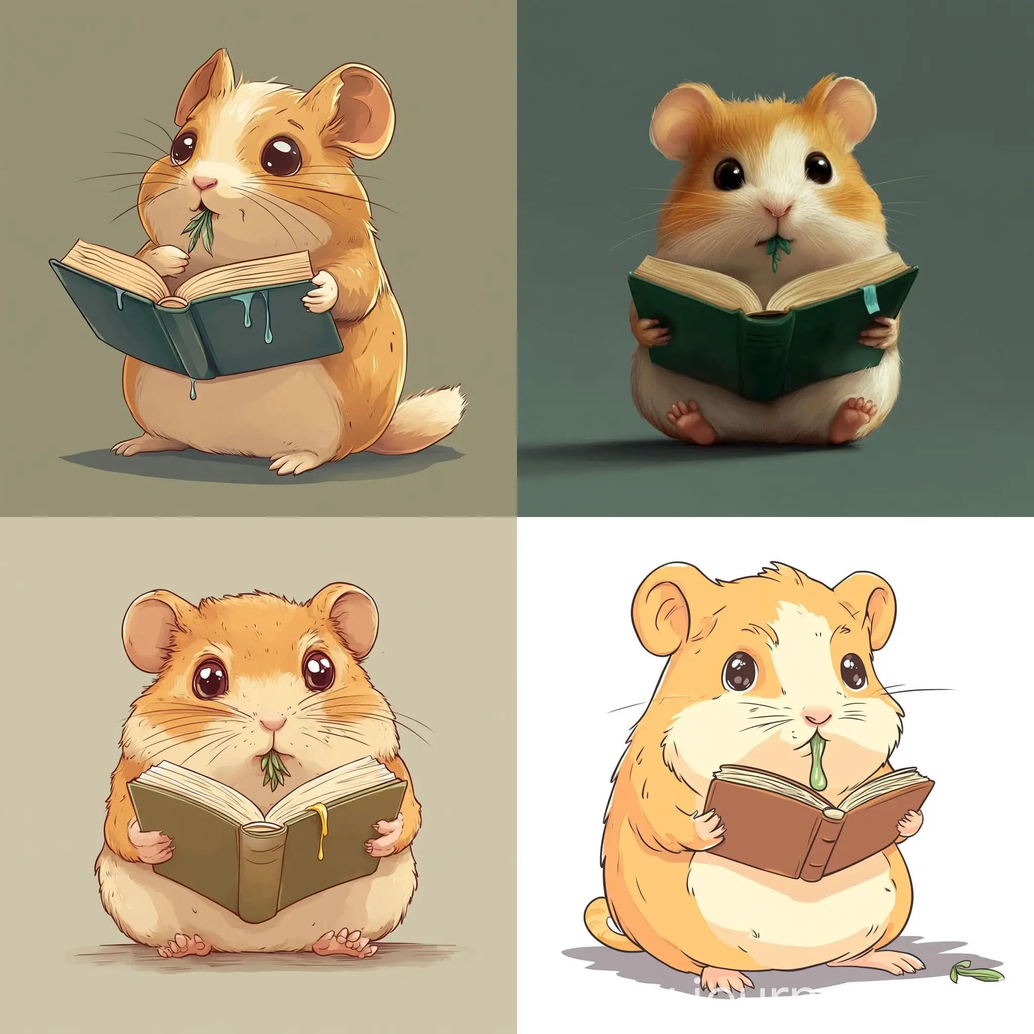 Bored-Hamster-Reading-with-Drool-Cartoon-Style