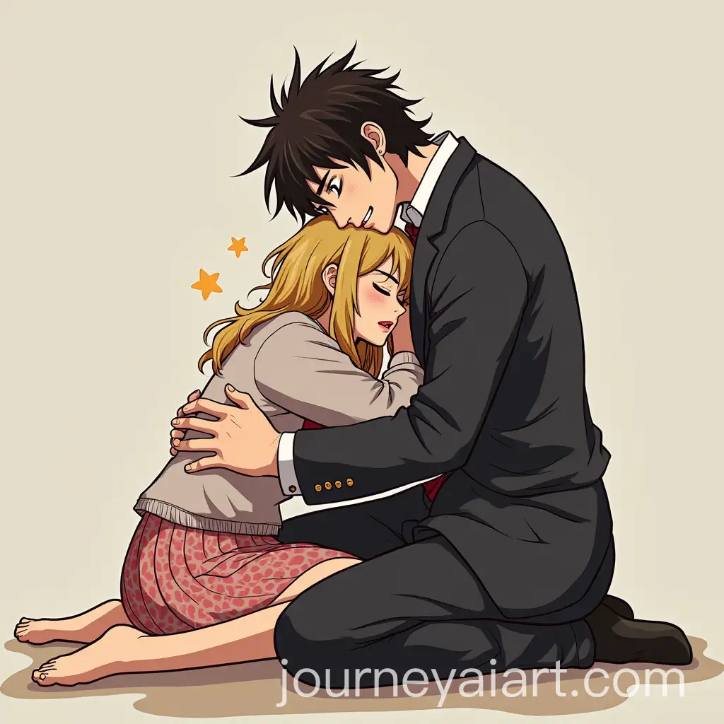 ManAI-Image-Prompt-Expansion-from-Kimetsu-no-Yaiba-Sitting-on-Knees-Hugging-a-Woman