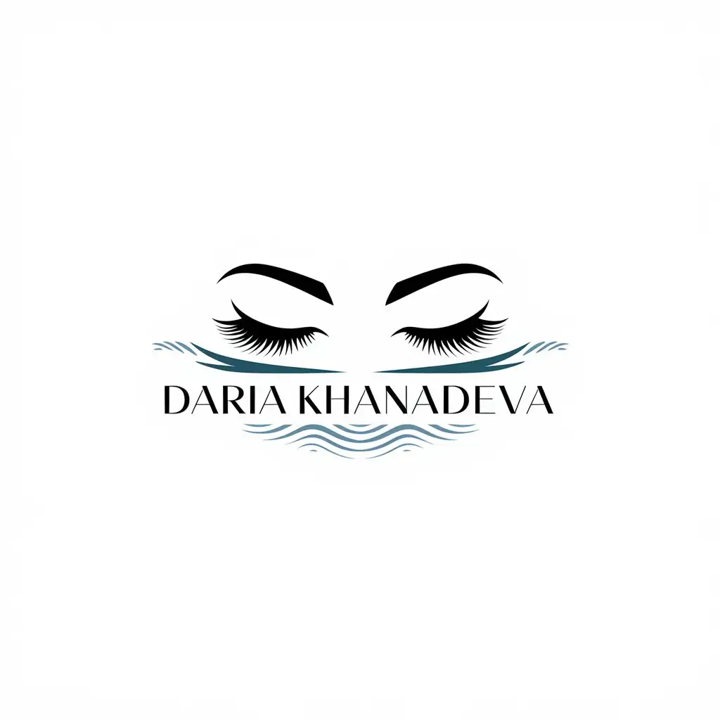 a vector logo design,with the text "Daria Khanadeeva", main symbol:Eyes,Moderate,be used in Beauty Spa industry,clear background