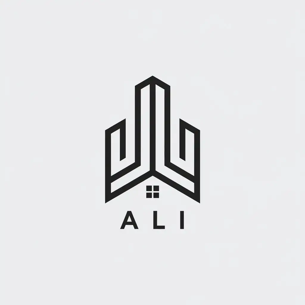 LOGO Design for Ali Minimalistic Vector Style for Real Estate Industry with Clear Background