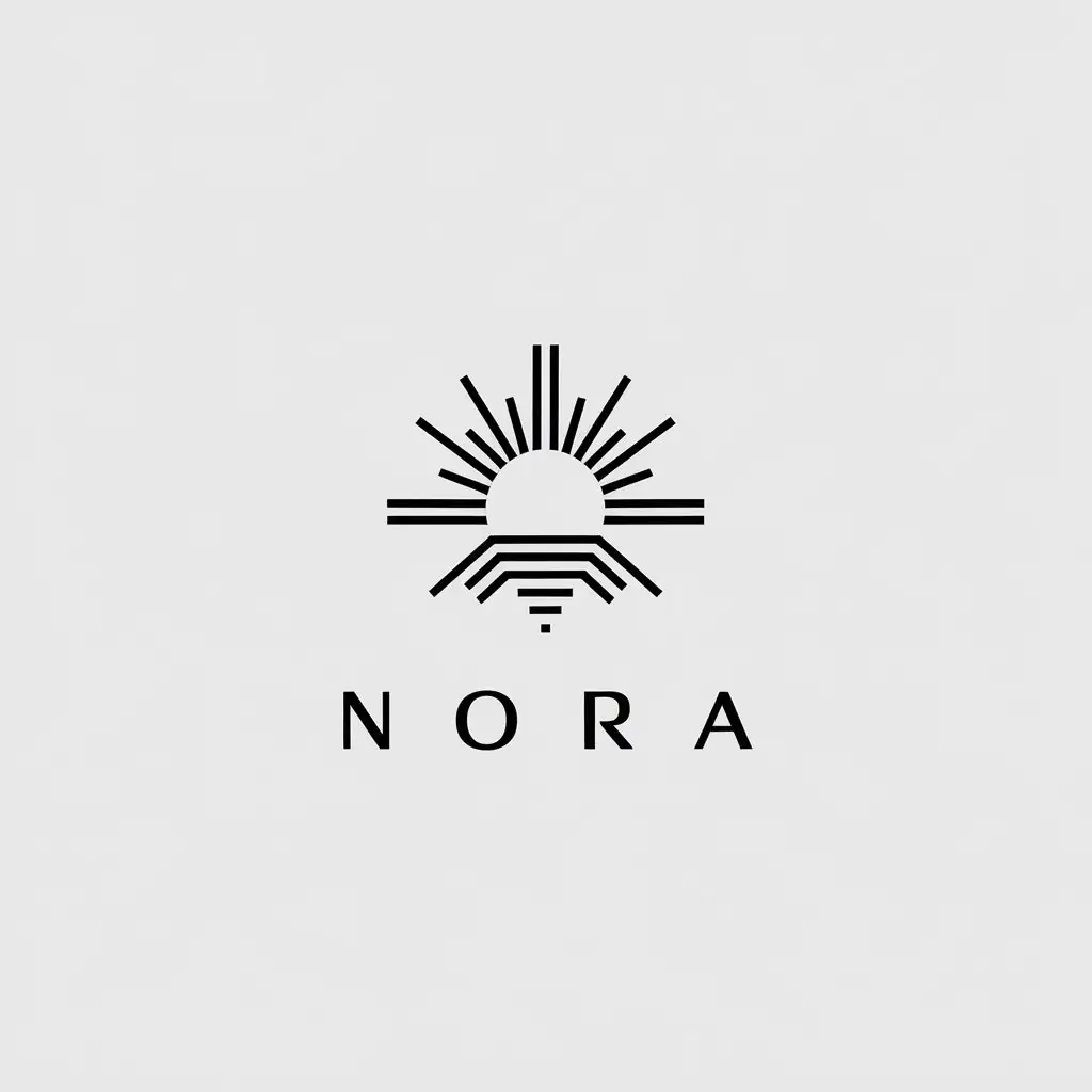 LOGO Design For Nora Minimalistic Sun Symbol in Vector Art