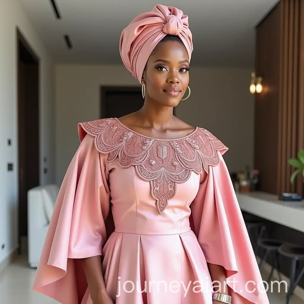 Elegant-Woman-in-Traditional-African-Rose-Fabric-Dress-with-Embroidered-Details
