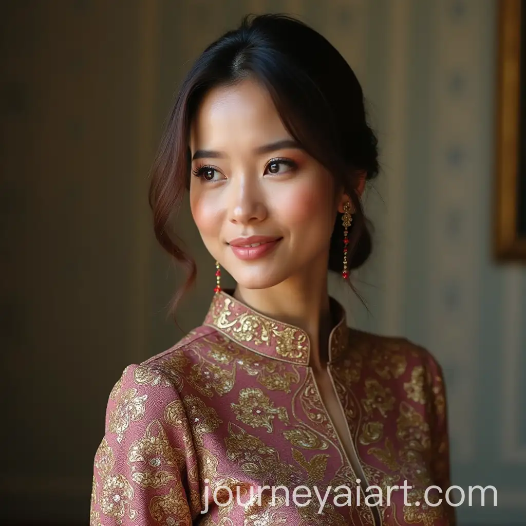 Indonesian-Woman-in-Traditional-Kebaya-Dress