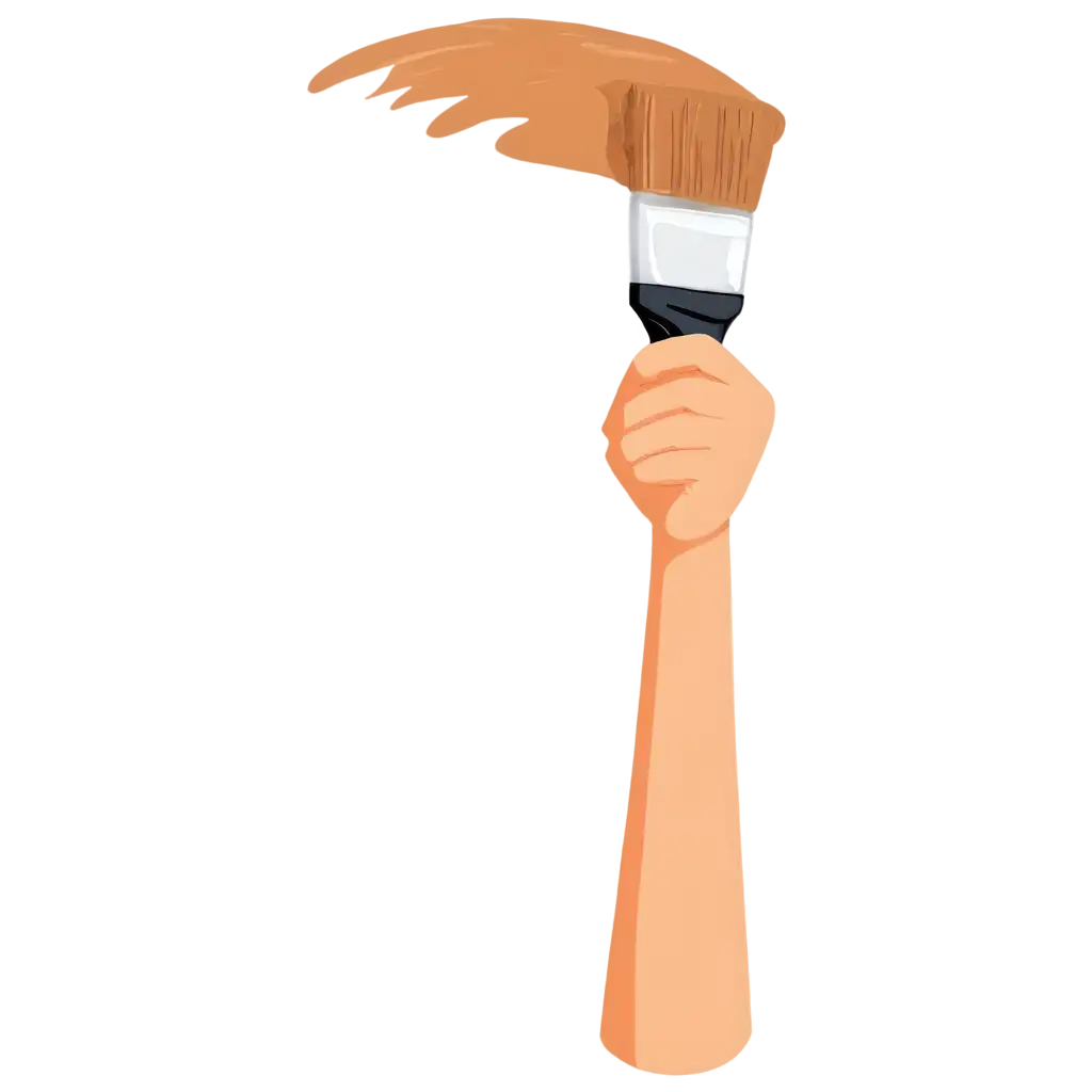 Hand-with-Paint-Brush-Cartoon-Style-PNG-HighQuality-Transparent-Image-for-Creative-Projects