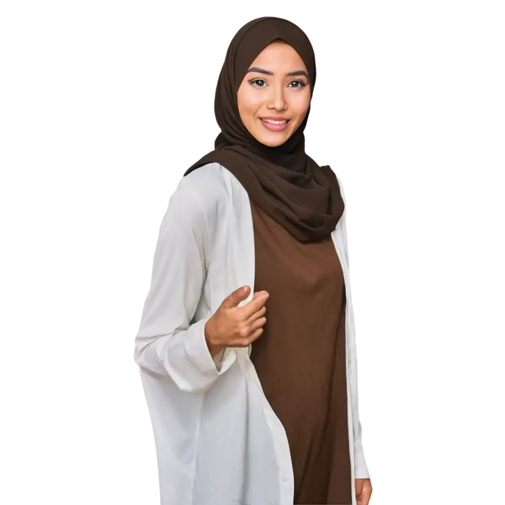 Malay-Woman-in-Hijab-with-Glowing-White-Face-Asking-Question-PNG-Image-HighQuality-and-Versatile