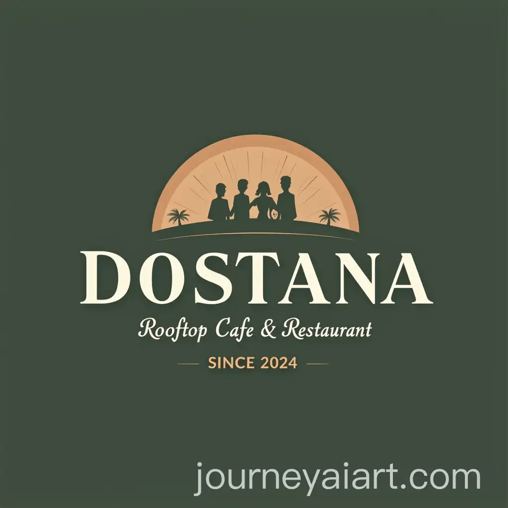 Warm-and-Inviting-Logo-Design-for-Dostana-Rooftop-Cafe-Restaurant