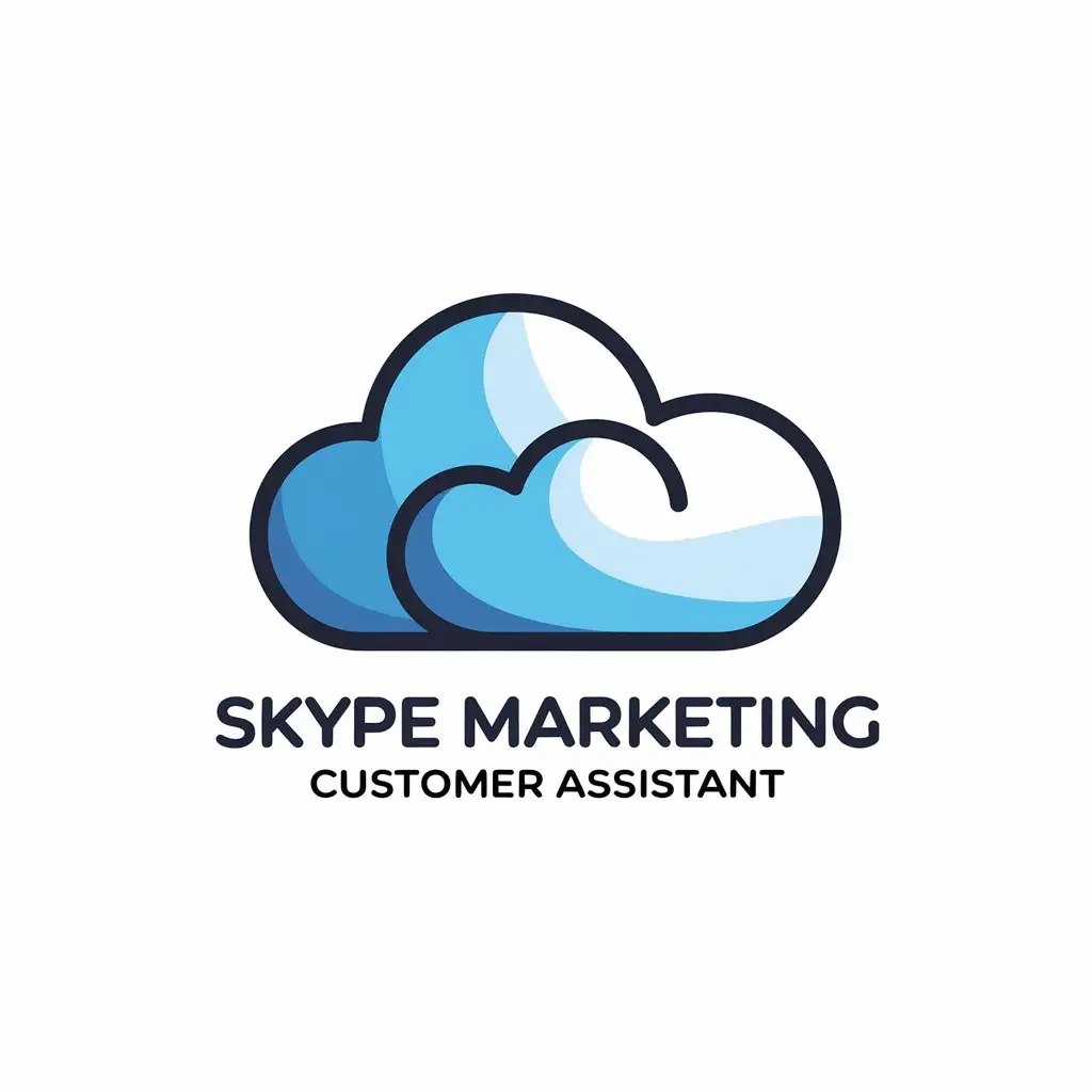 LOGO Design for Skype Marketing Customer Assistant Clouds with Bluish White Theme for IT Internet Industry