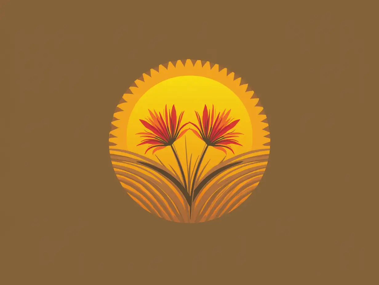 Concept: A logo that combines the elements of the sun and flowers or saffron thread, which symbolizes the natural origin of the productnDesign Tips: Use clean lines and simple shapes. Consider a minimalist approach to make the logo versatile and recognizable.nColor palette: use warm colors such as gold, yellow and orange to evoke the sun and the golden color of saffron. If you have a better color palette, please suggest it