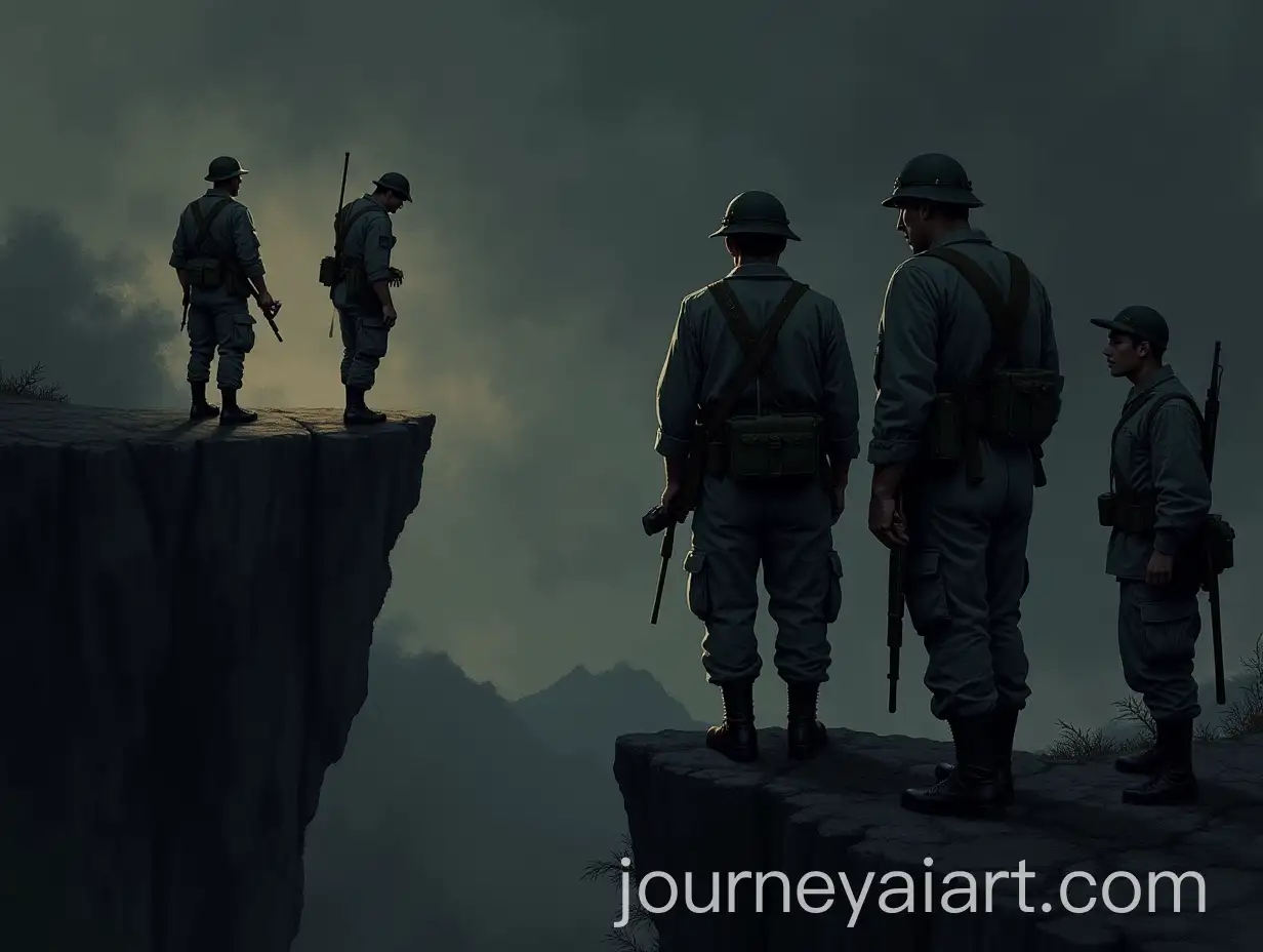Japanese-Soldiers-Confronting-Witnessed-Horrors-at-Cliff-Edge