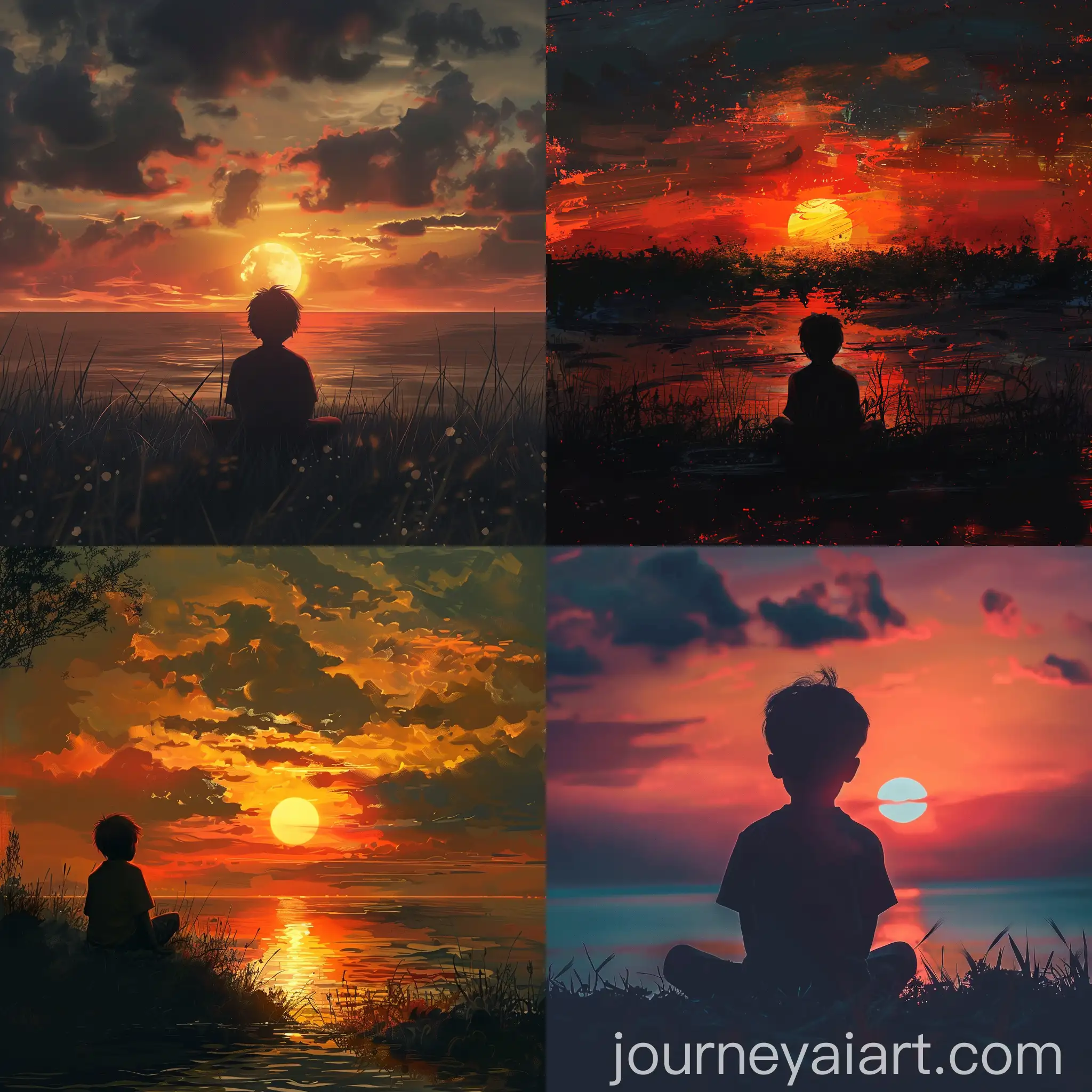 Peaceful-Boy-Watching-Sunset