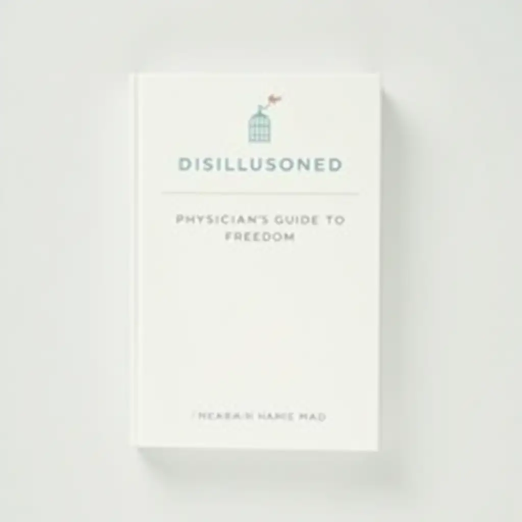 Minimalistic-Book-Cover-for-Disillusioned-Physicians-Guide-to-Freedom-with-Symbol-of-Liberation