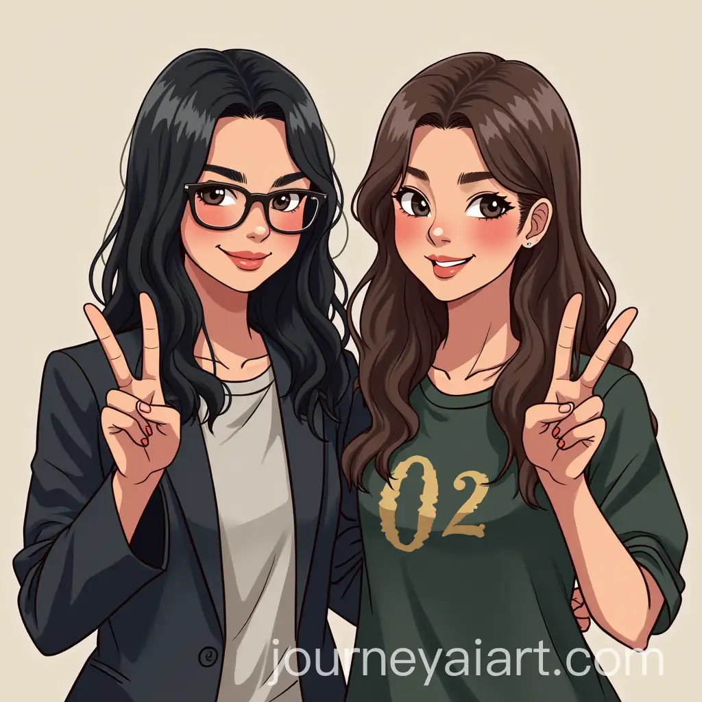 Student-Council-Candidates-Faza-and-Sausan-Holding-Peace-Signs