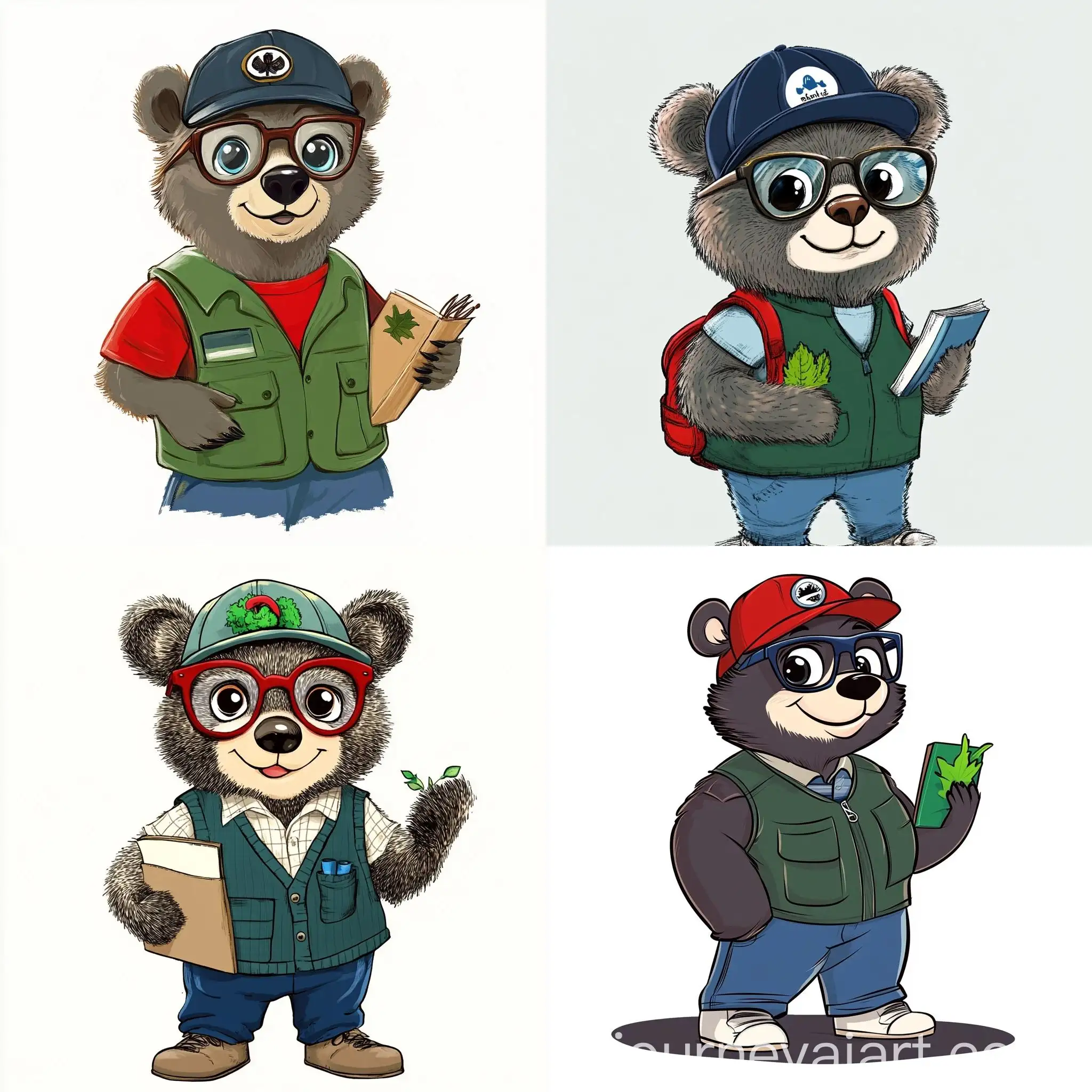 Friendly-Environmentalist-Spectacled-Bear-in-Cartoon-Style