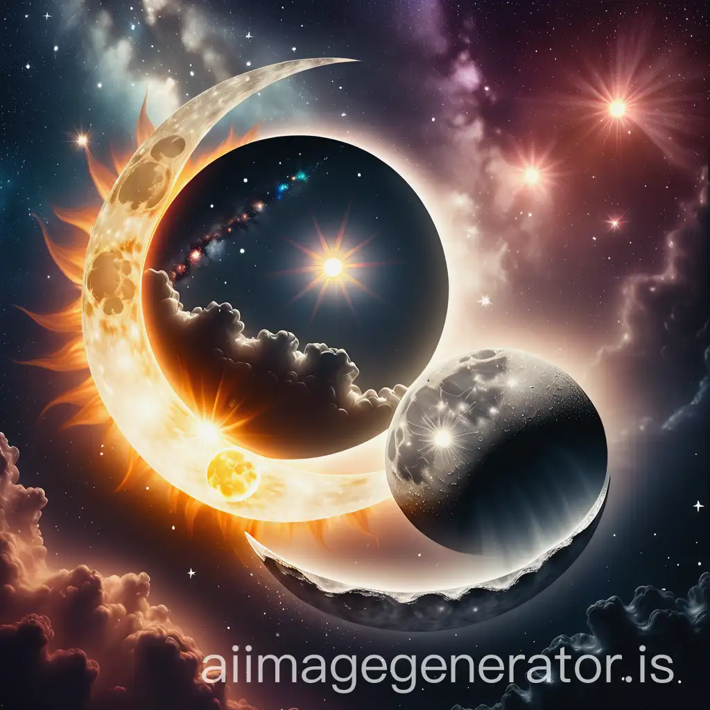 Hyperrealistic-Sun-Kissing-the-Moon-in-Abstract-Milky-Way-Universe