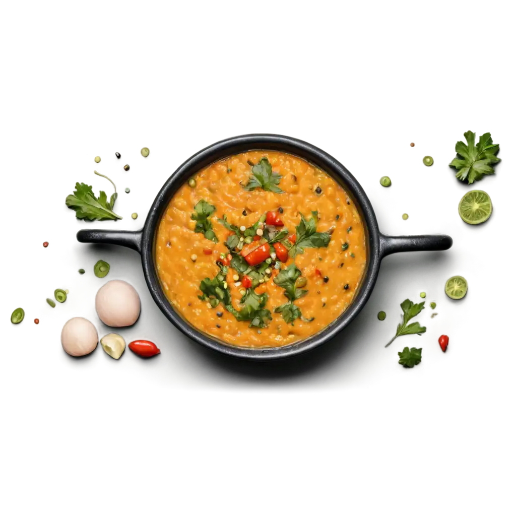 DAL-TADKA-in-Black-Bowl-HighQuality-PNG-for-Culinary-Visuals