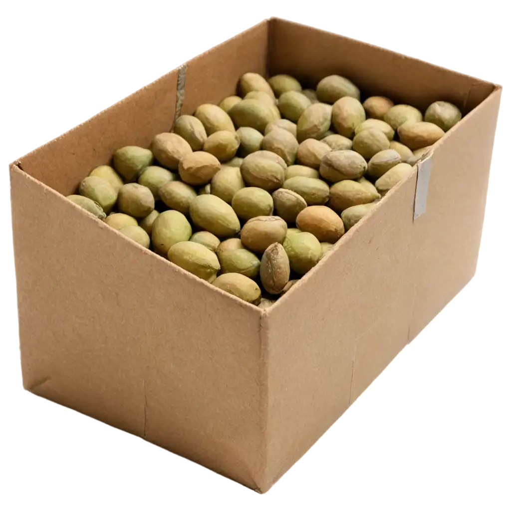 Cardboard box containing olive pits