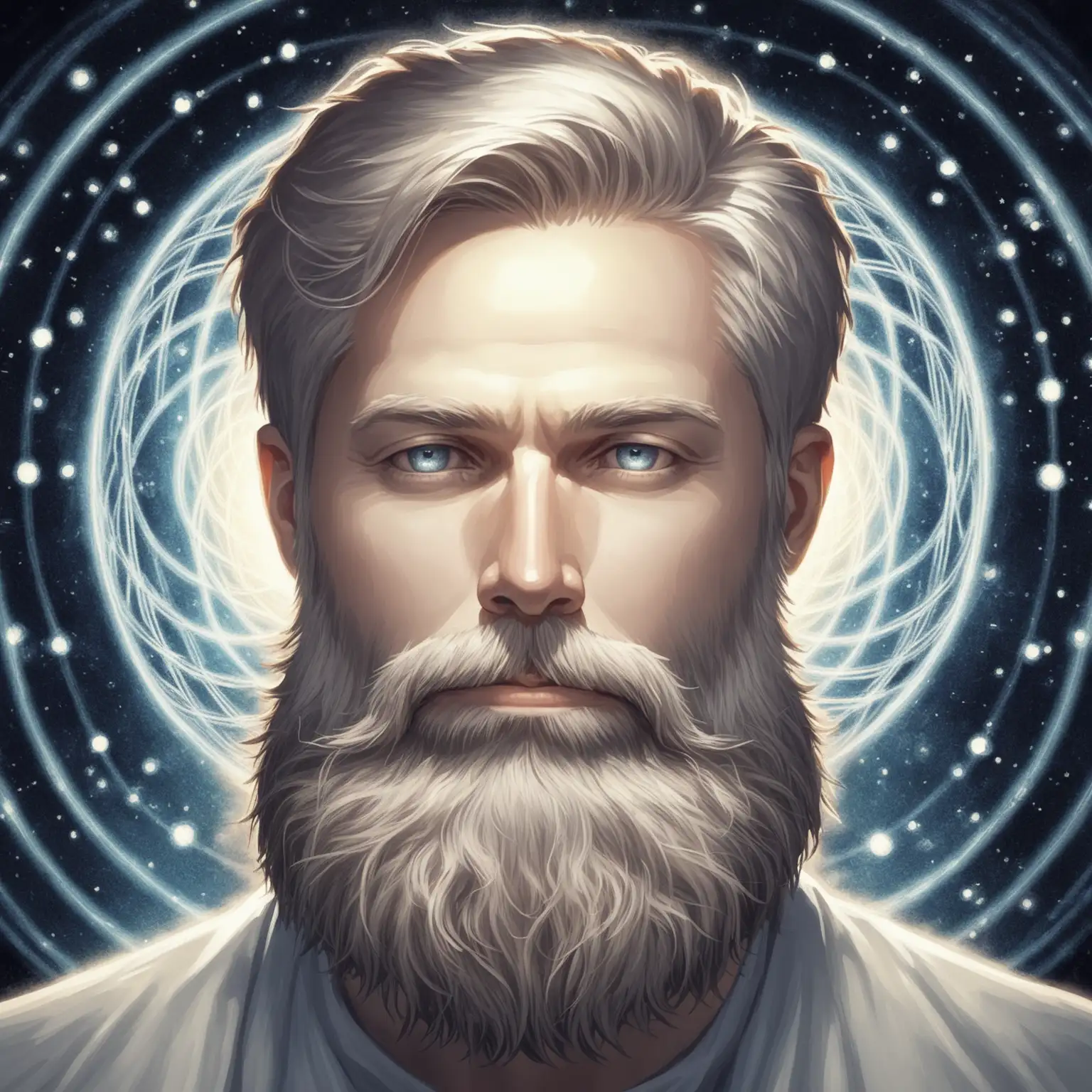 Bearded White Man Experiencing Mystical Revelation