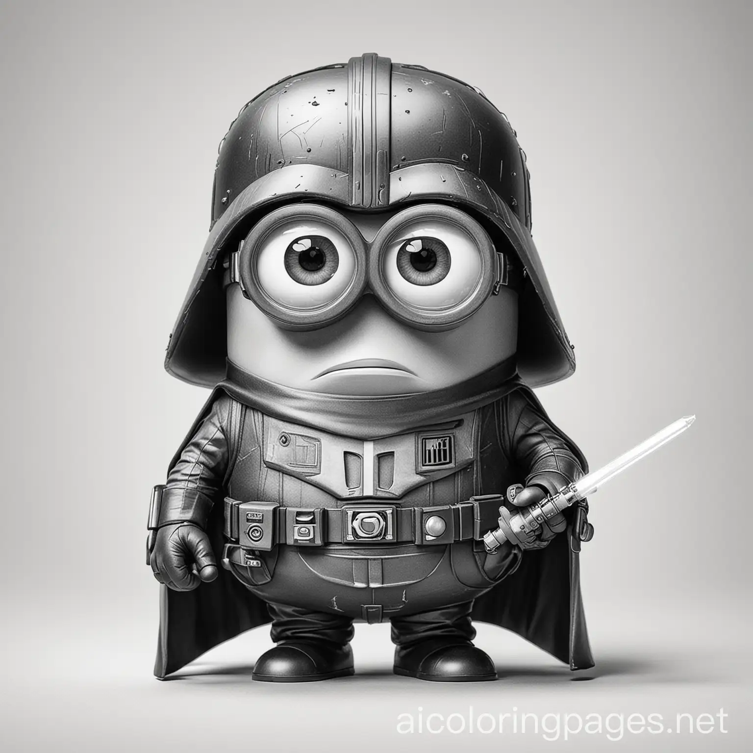 Minions-and-Darth-Vader-Coloring-Page-in-Black-and-White-Line-Art