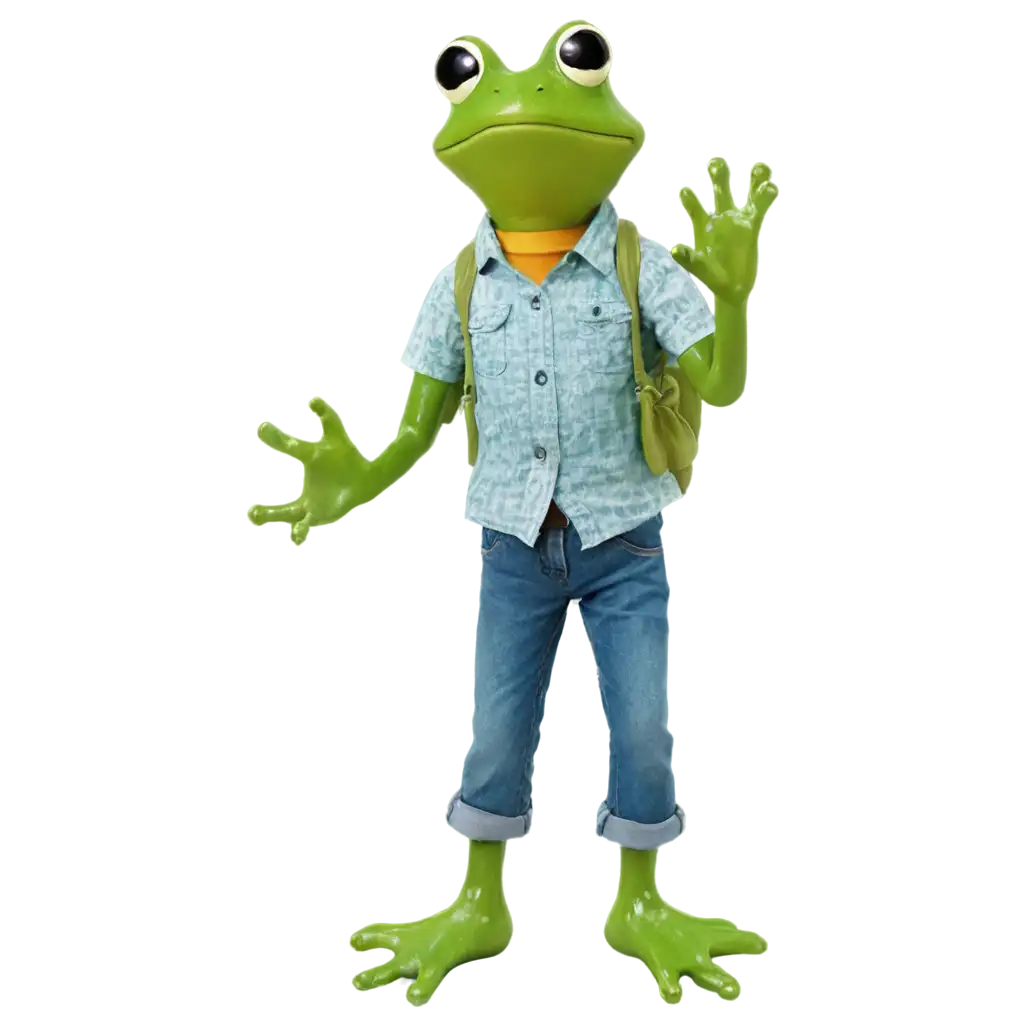 Stylish-Frog-in-Pants-and-Shirt-PNG-HighQuality-Image-for-Graphic-Designs