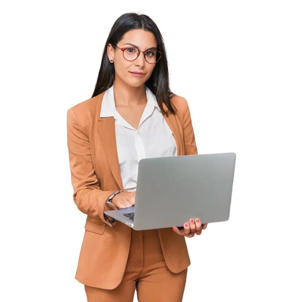 PNG-Image-of-a-Woman-Holding-a-Laptop-Modern-Technology-in-Action