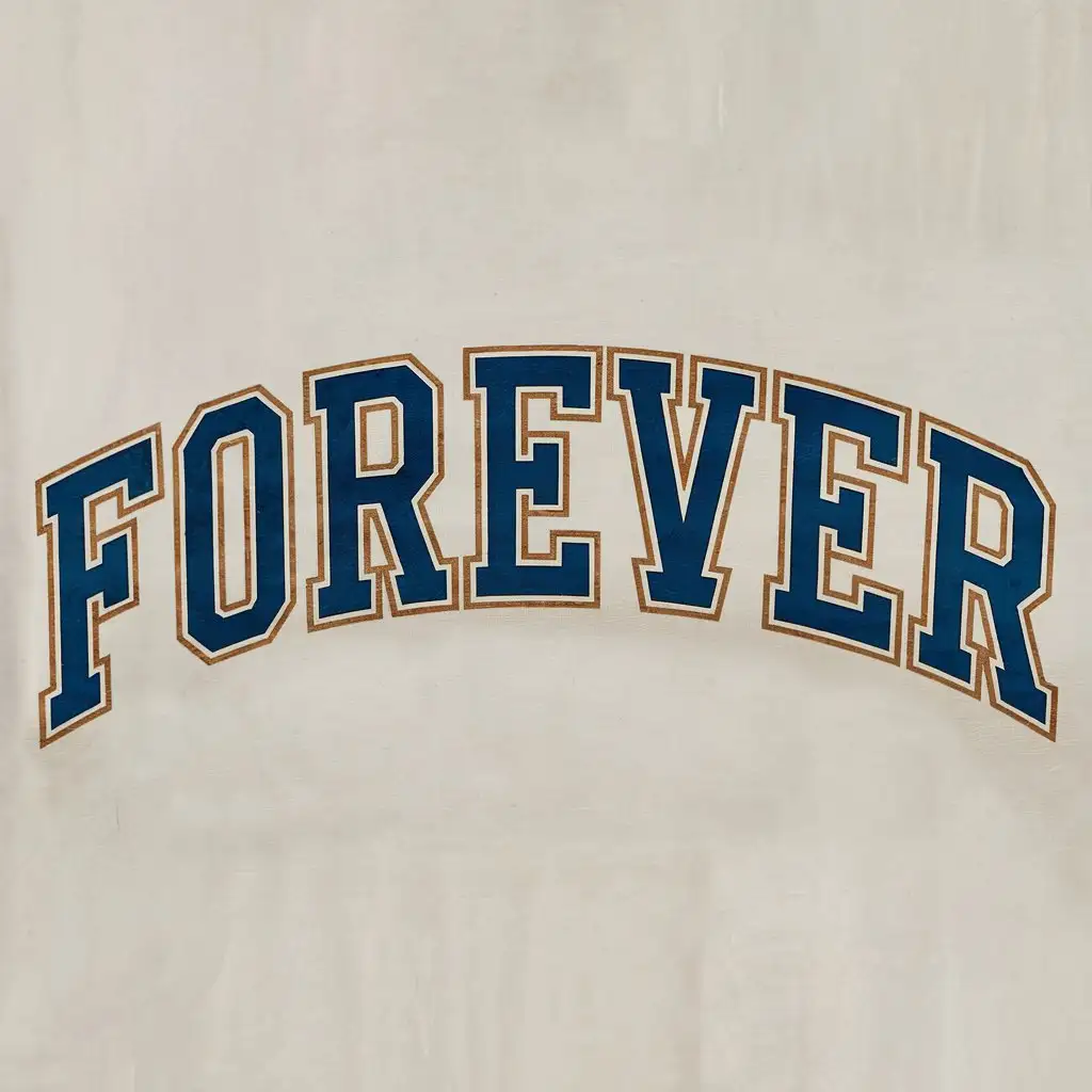 1950s-College-Letterman-Font-FOREVER-in-Arched-Shape