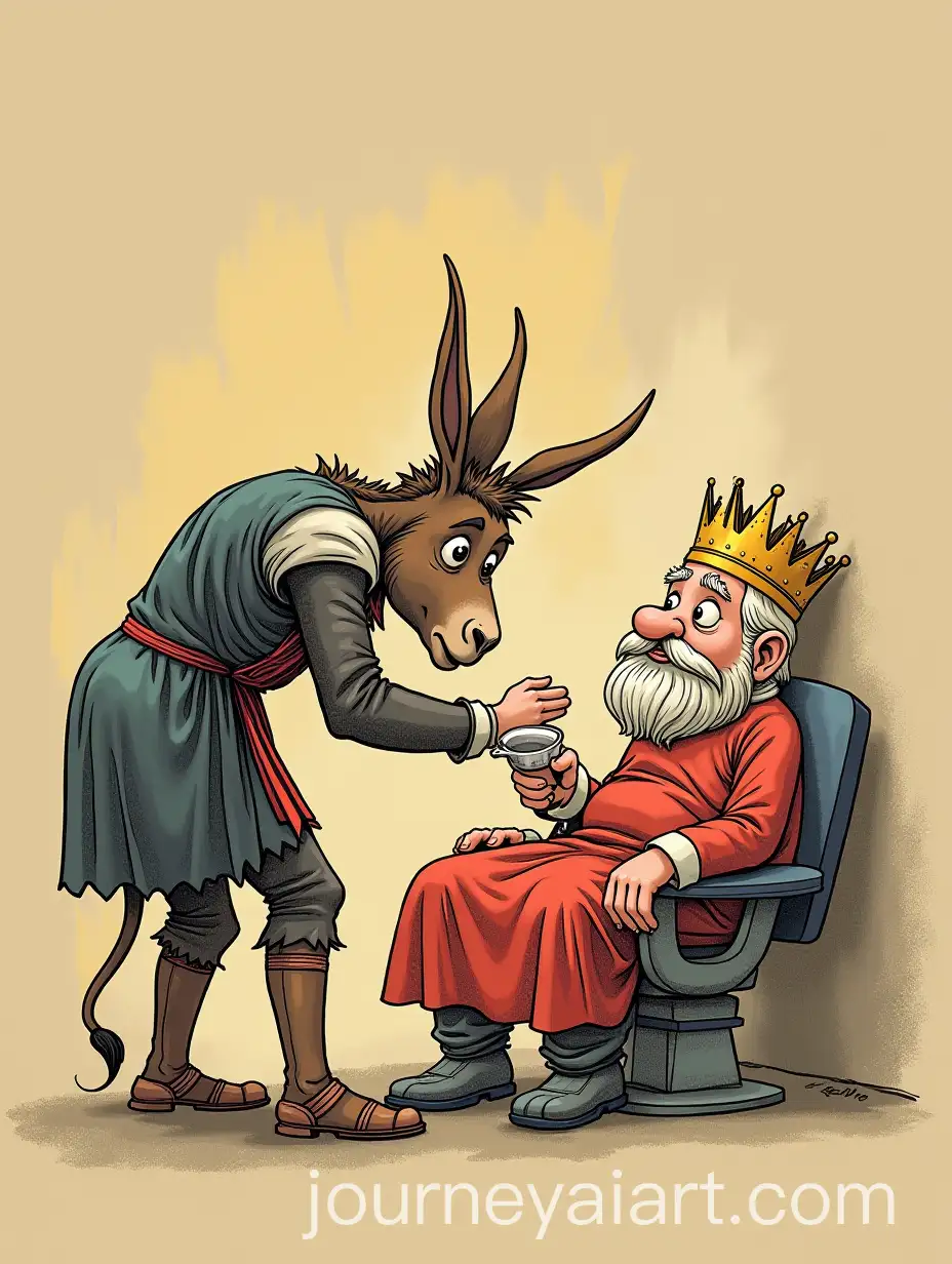 King-Midas-with-Donkey-Ears-Surprised-by-Barbers-Discovery