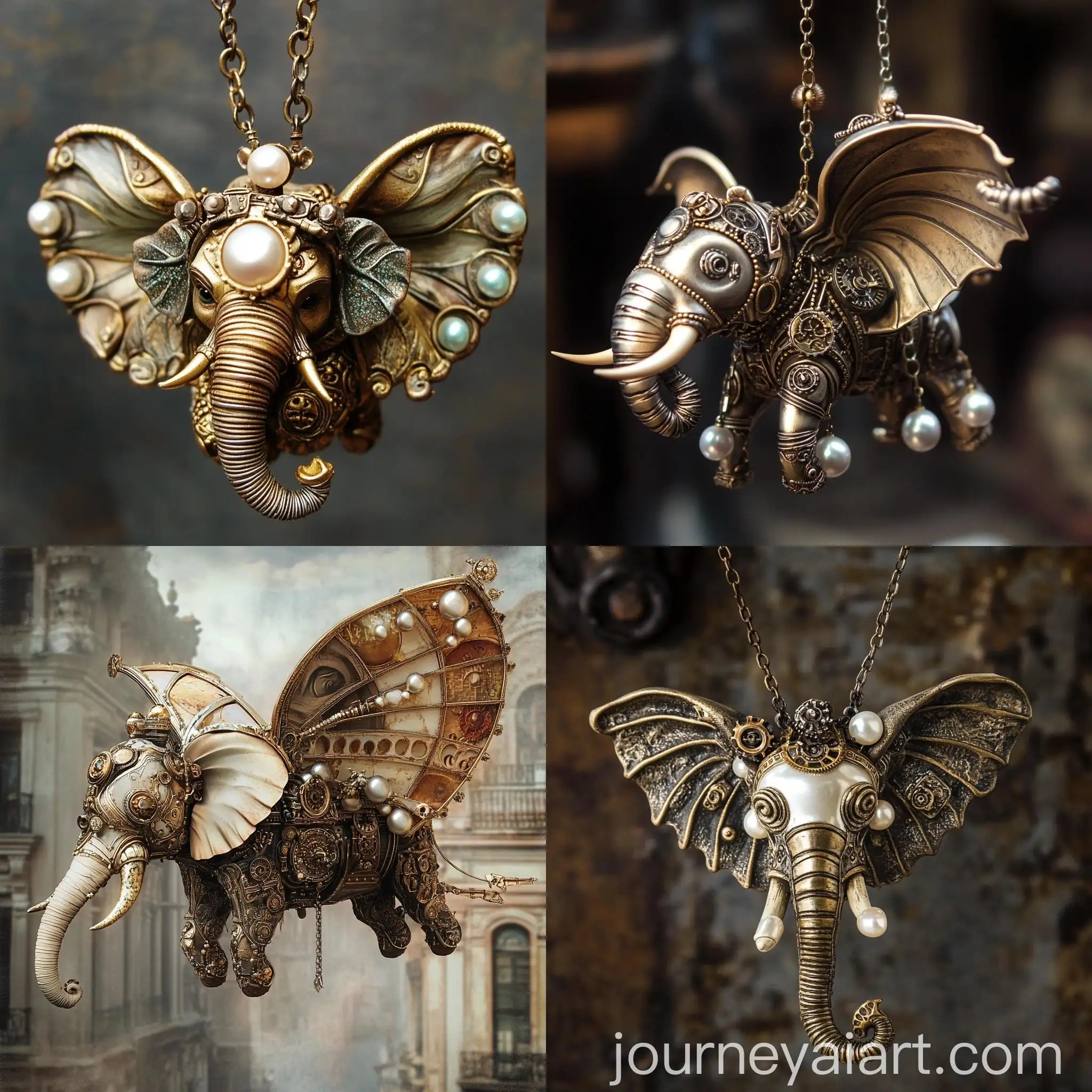 Steampunk-Flying-Elephant-Pearls