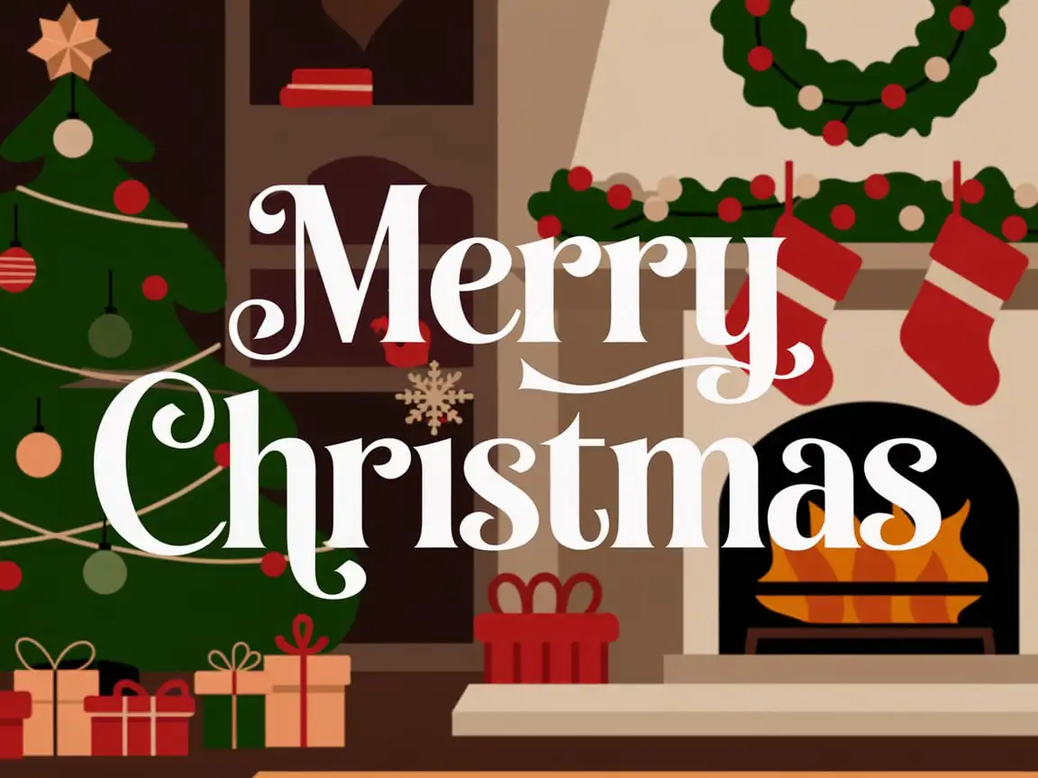 Festive Merry Christmas Typography Design