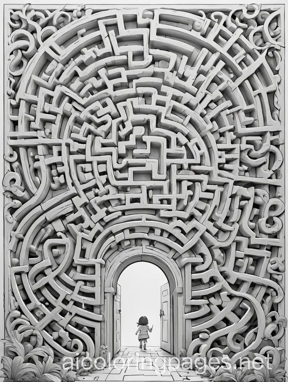 Simple-Maze-Door-Coloring-Page-for-Kids