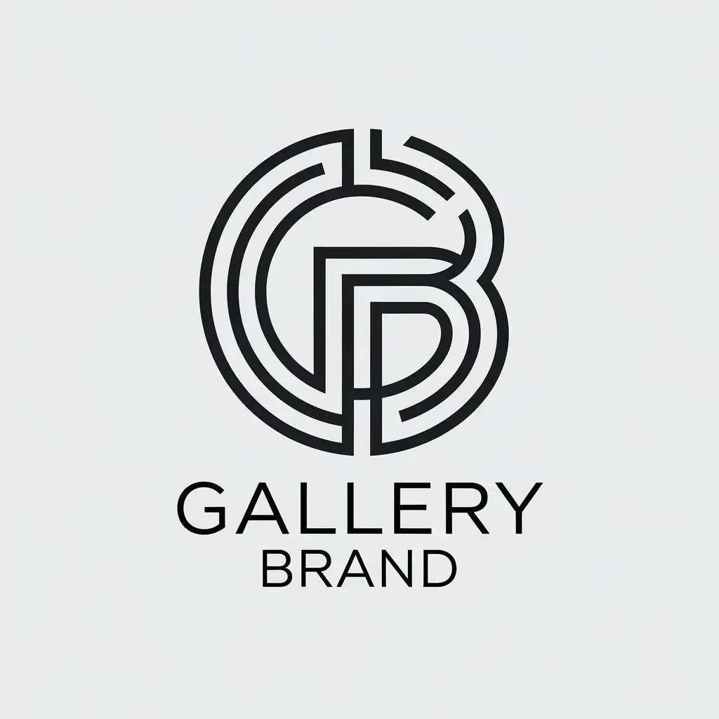 LOGO Design for Gallery Brand Minimalistic Vector with G B Symbol and Clear Background