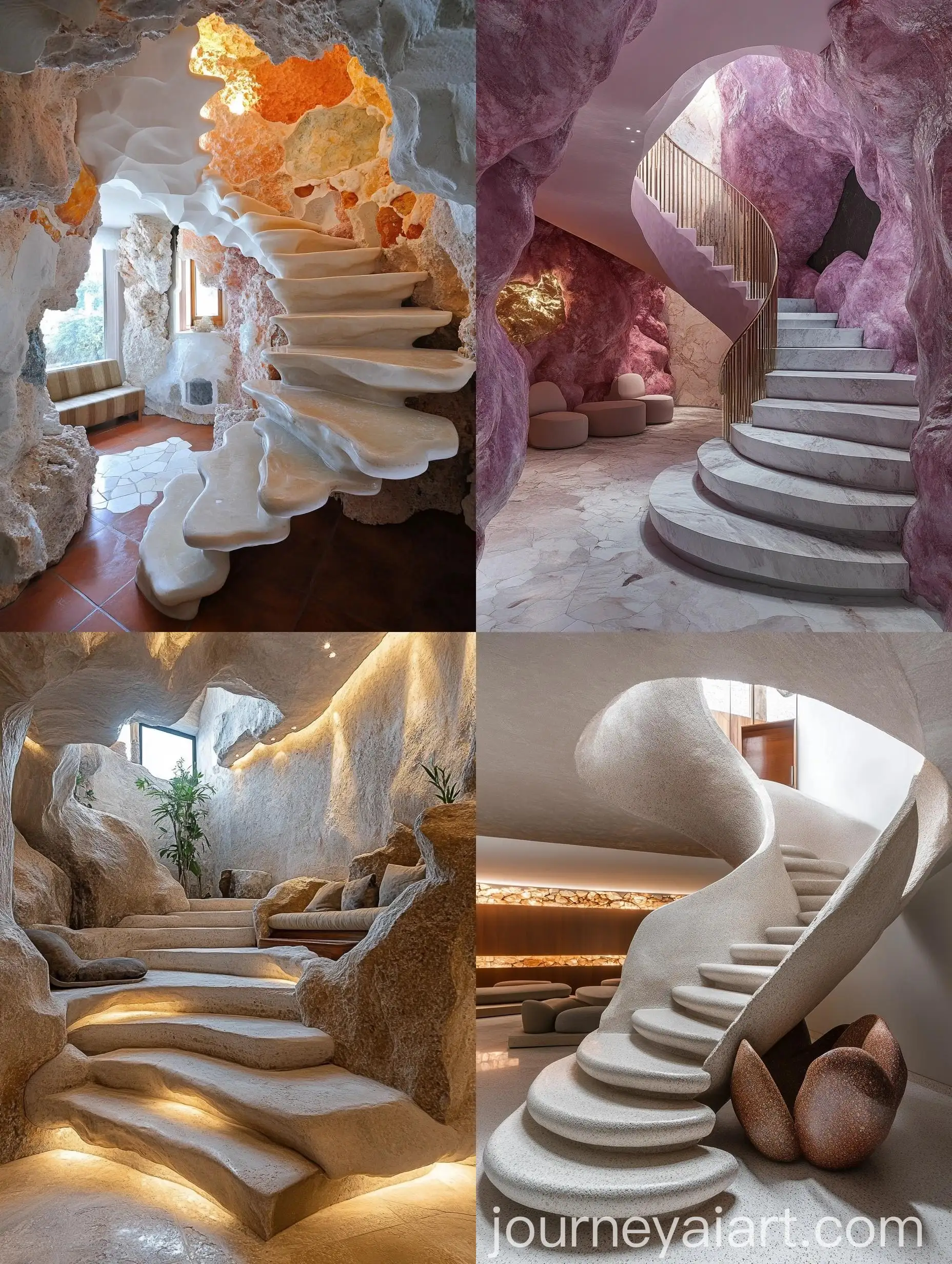 Unique-Flower-Staircase-Interior-Design-with-Rare-Mineral-Rocks