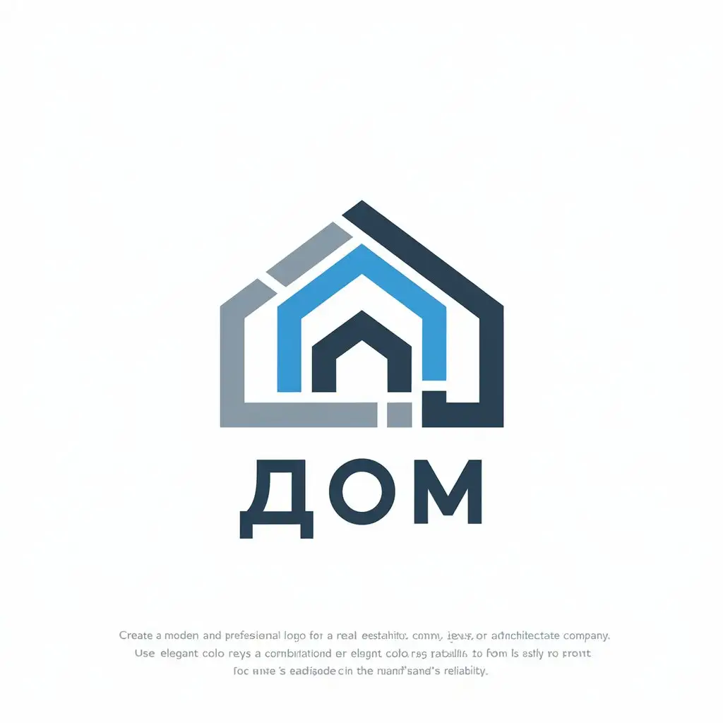 LOGO Design for Real Estate Company Elegant Blue Grey and White with Home and Key Symbols