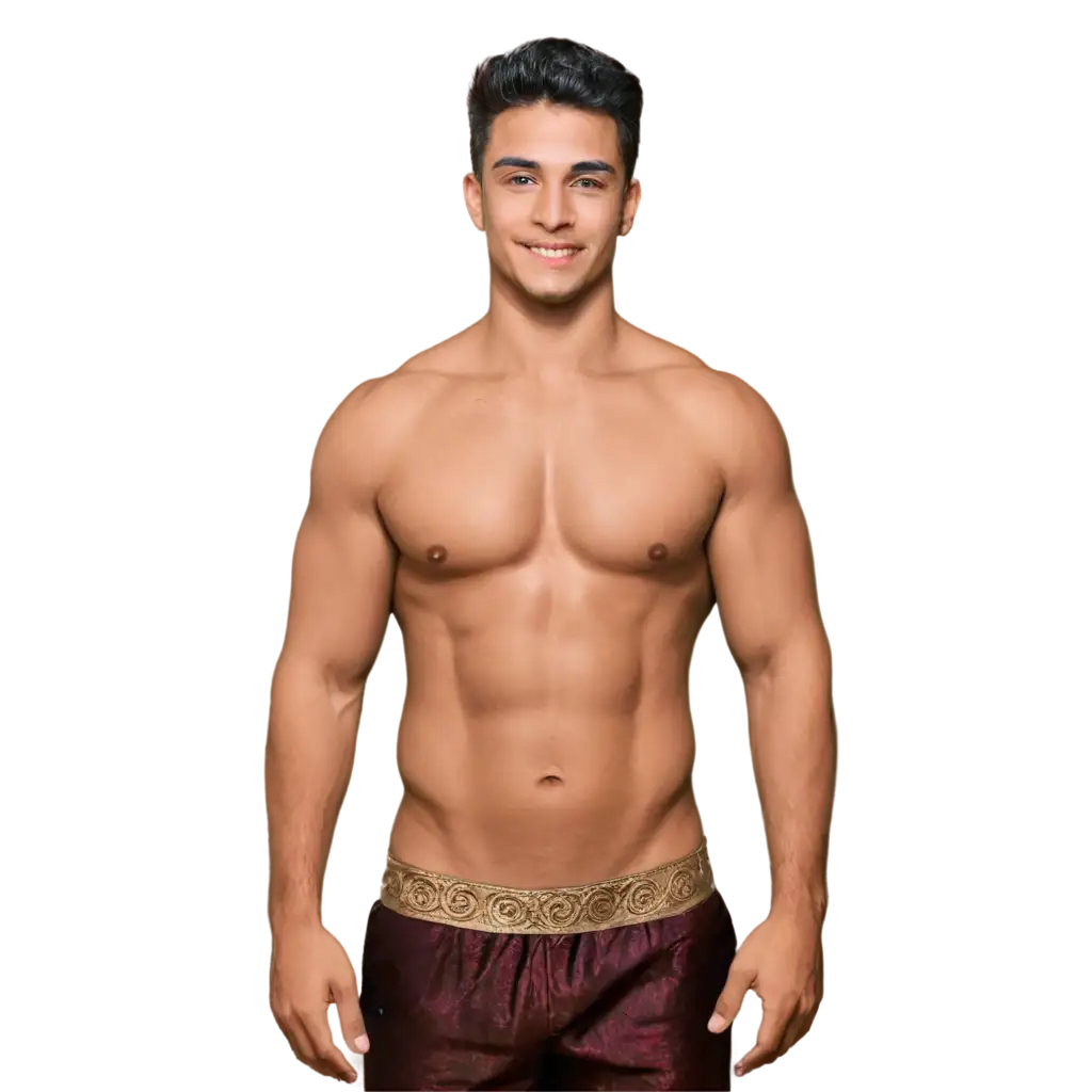 Handsome-Shirtless-Muscular-Man-PNG-King-of-the-Old-Indonesian-Kingdom-HighQuality-Image-for-Diverse-Uses