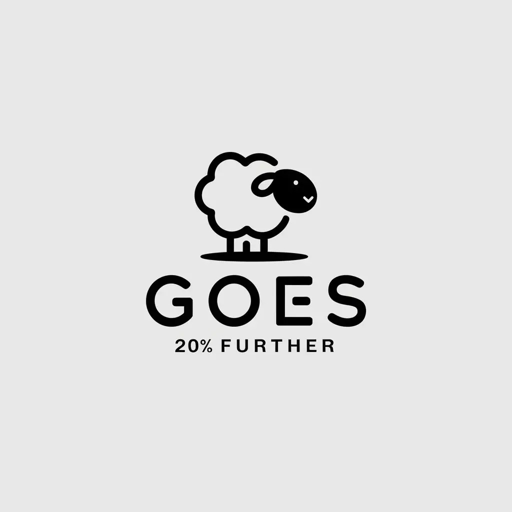 LOGO Design for Goes 20 Further Minimalistic Sheep Symbol for Technology Industry with Clear White Background