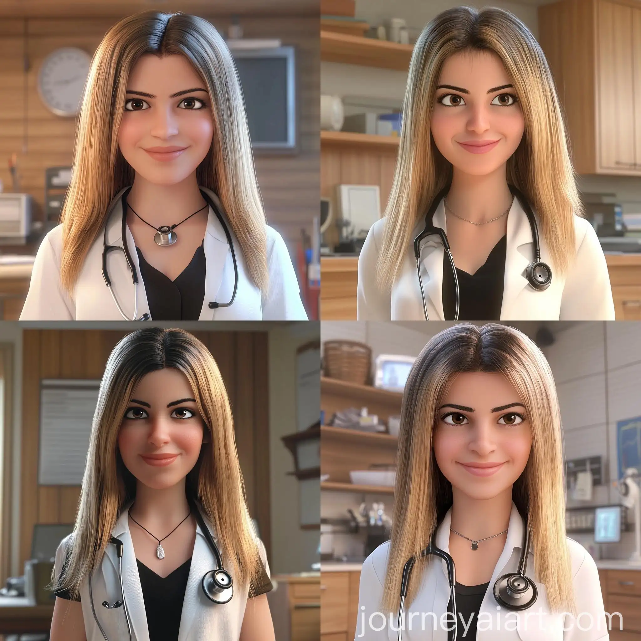 Young-Girl-in-Disney-Pixar-Style-Doctors-Coat-and-Stethoscope