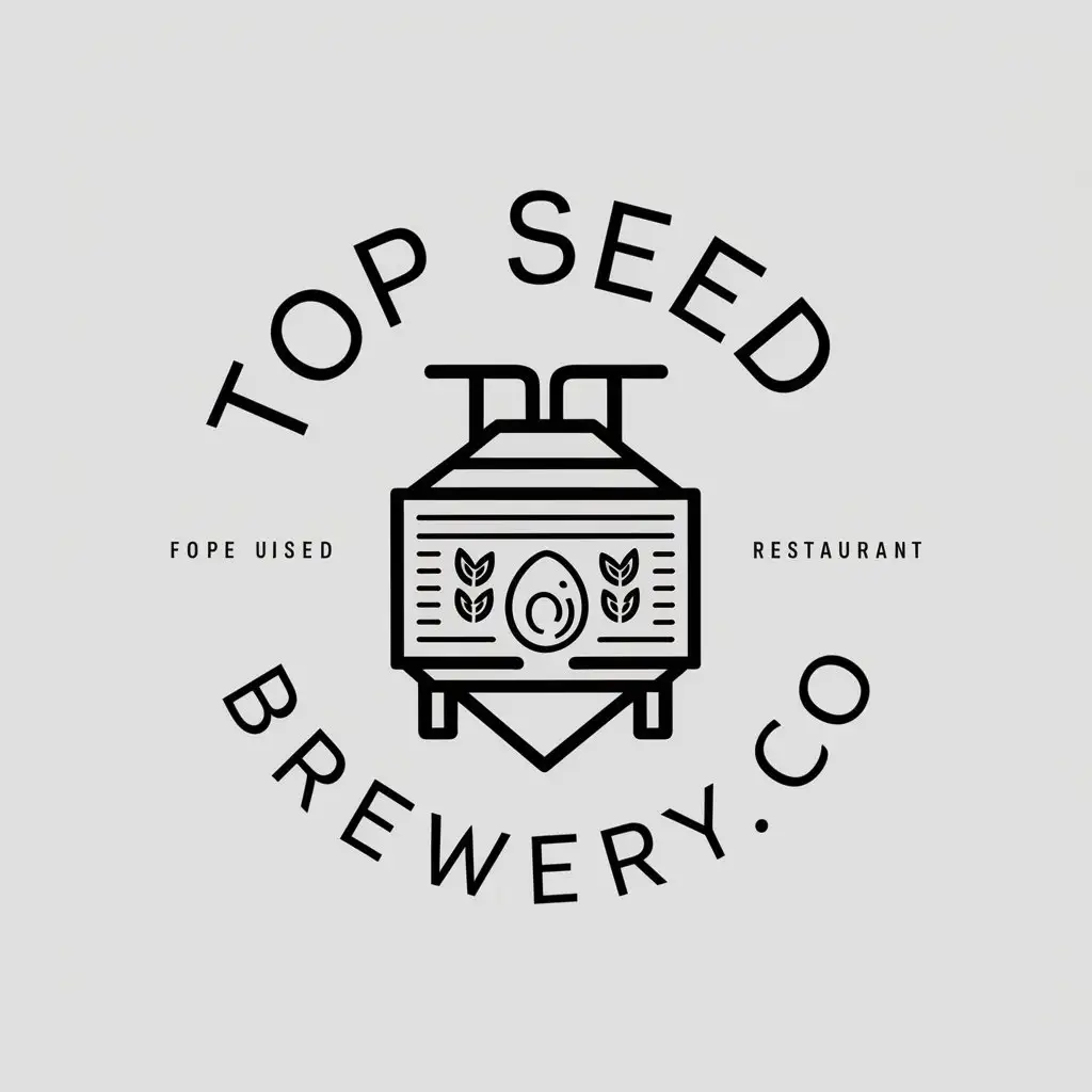 a vector logo design,with the text "TOP SEED BREWERY.CO", main symbol:brewery fermentation tank,complex,be used in Restaurant industry,clear background