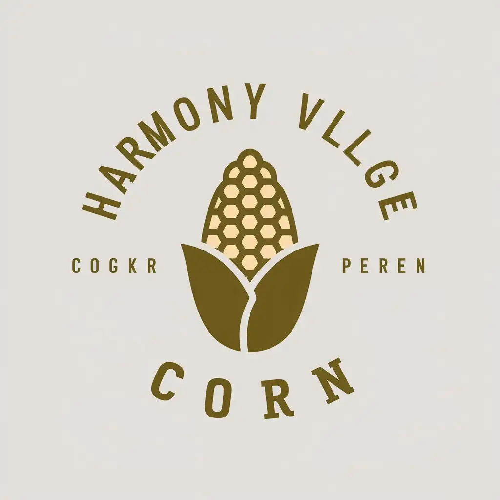 a vector logo design,with the text "Harmony village corn", main symbol:corn,Moderate,clear background