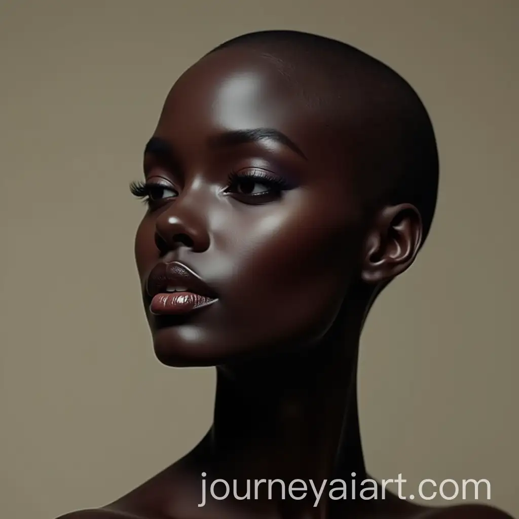 Chocolate-Toned-Bald-Black-Woman-with-EggShaped-Head-and-Full-Lips