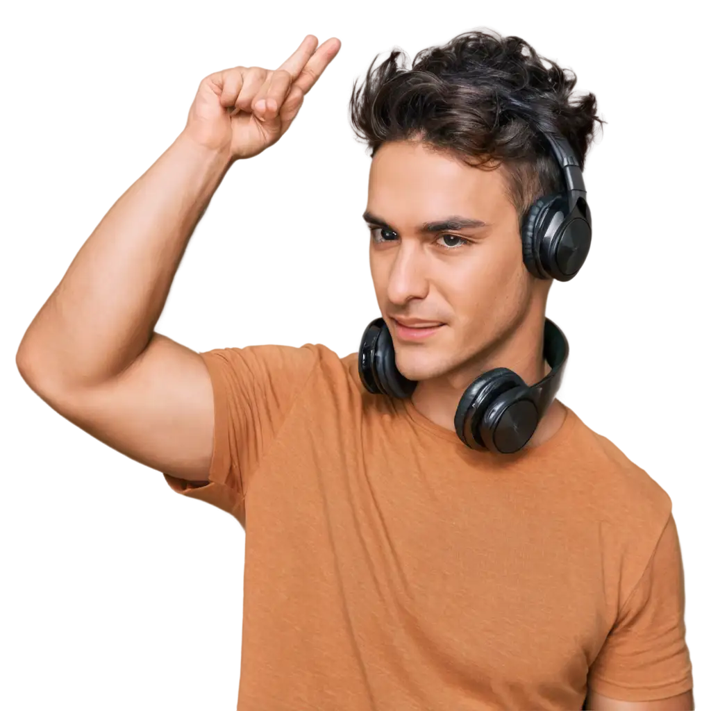 PNG-Image-of-a-Man-Enjoying-Music-with-Headphones-Black-Glasses-and-Crove-Hair