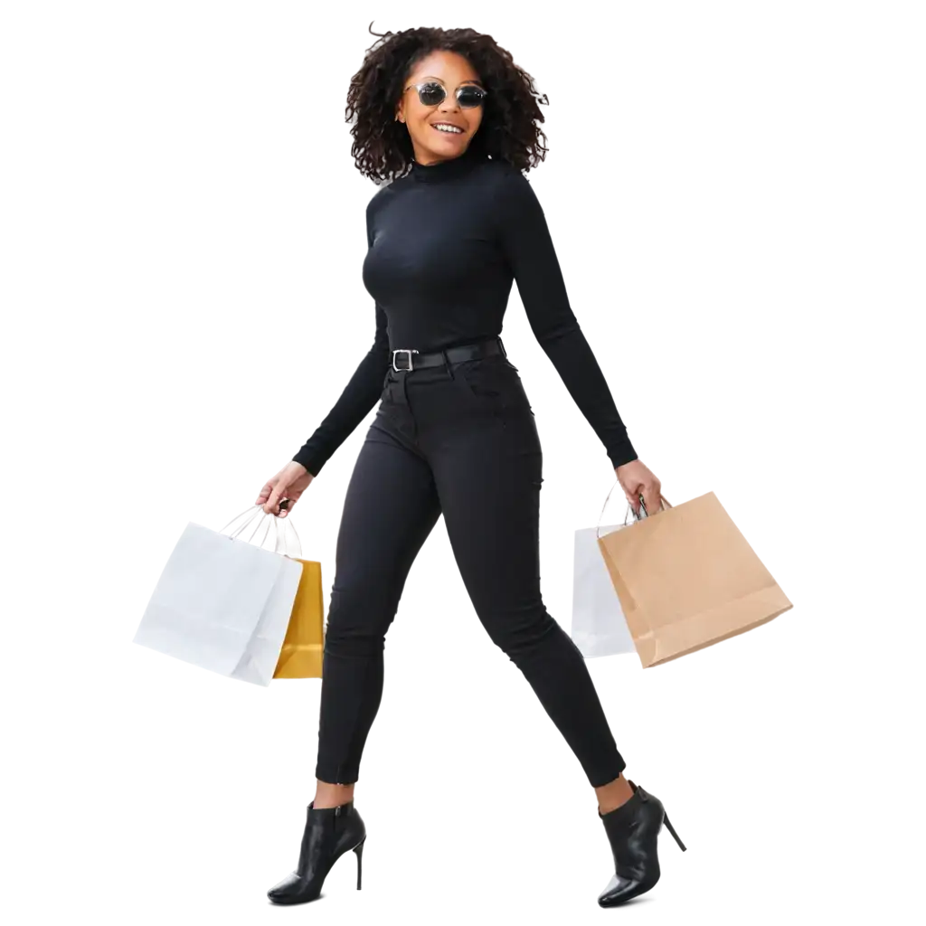 HighQuality-PNG-Image-of-a-Black-Woman-Shopping-AI-Art-Prompt