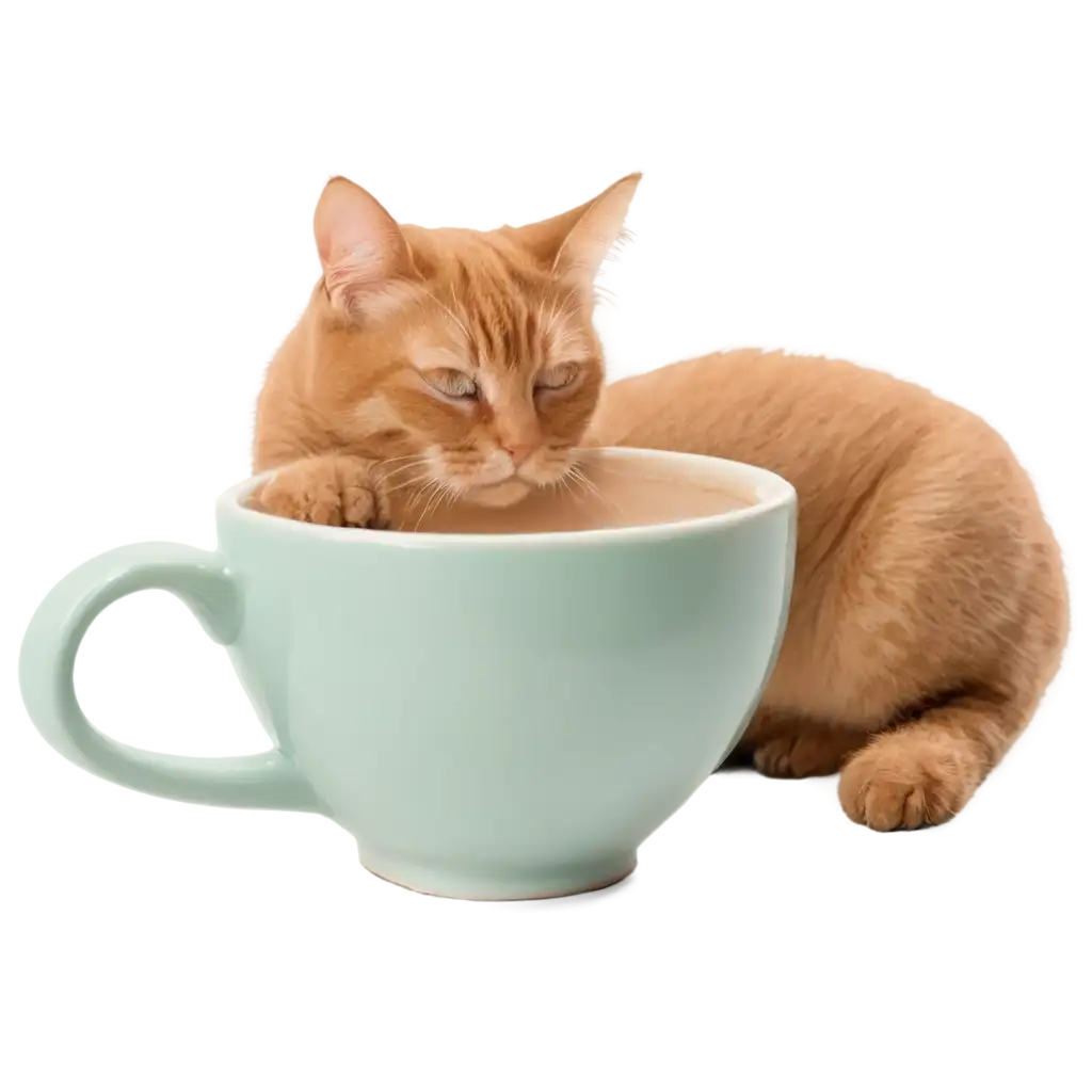 Cat-Drinking-Tea-PNG-Image-Whimsical-Artwork-of-a-Feline-Enjoying-Tea-Time