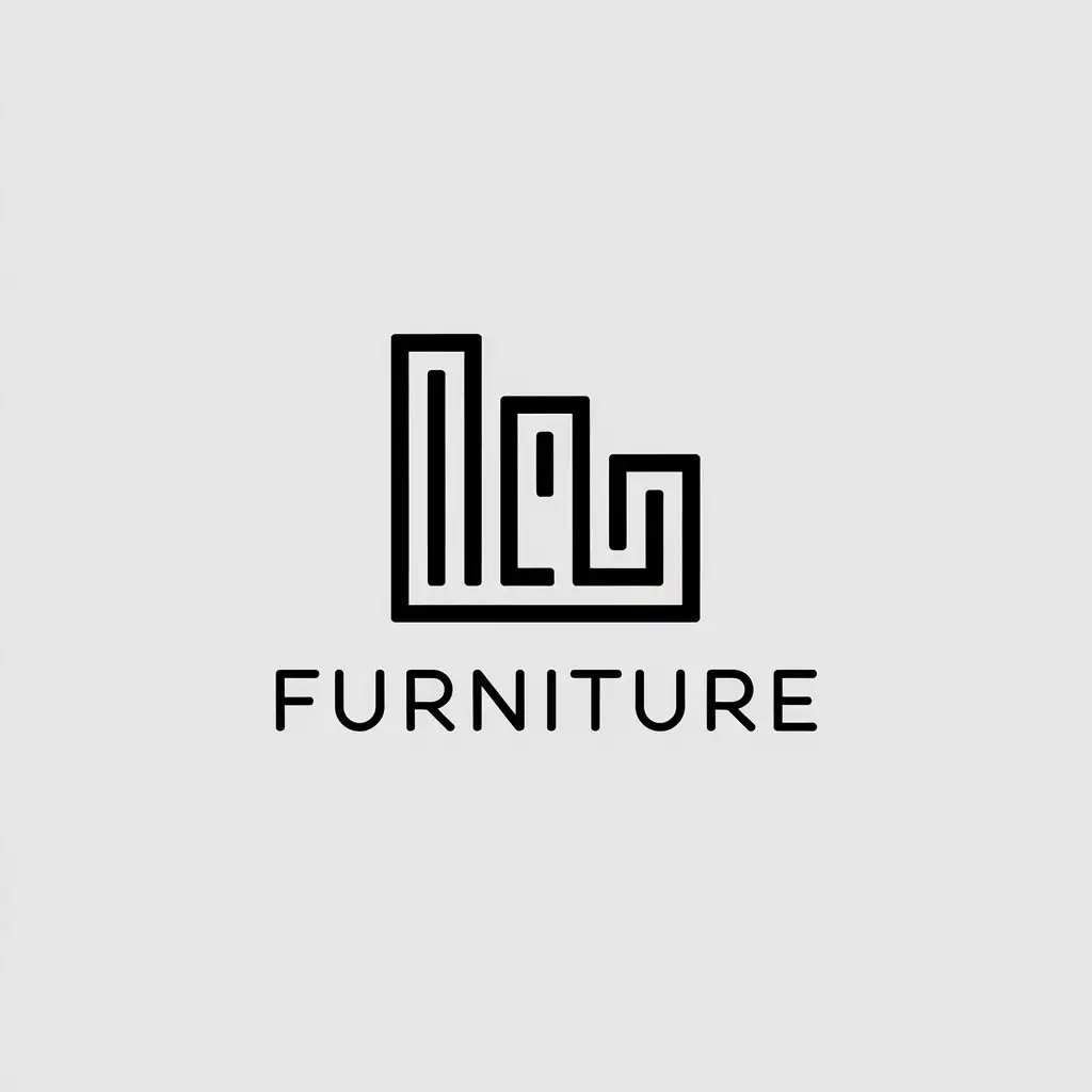 LOGO Design for Furniture Minimalist Lines Symbol for Real Estate Industry